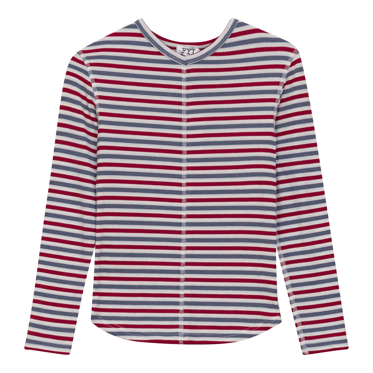 Striped Vneck Tshirt in Multi by FYI
