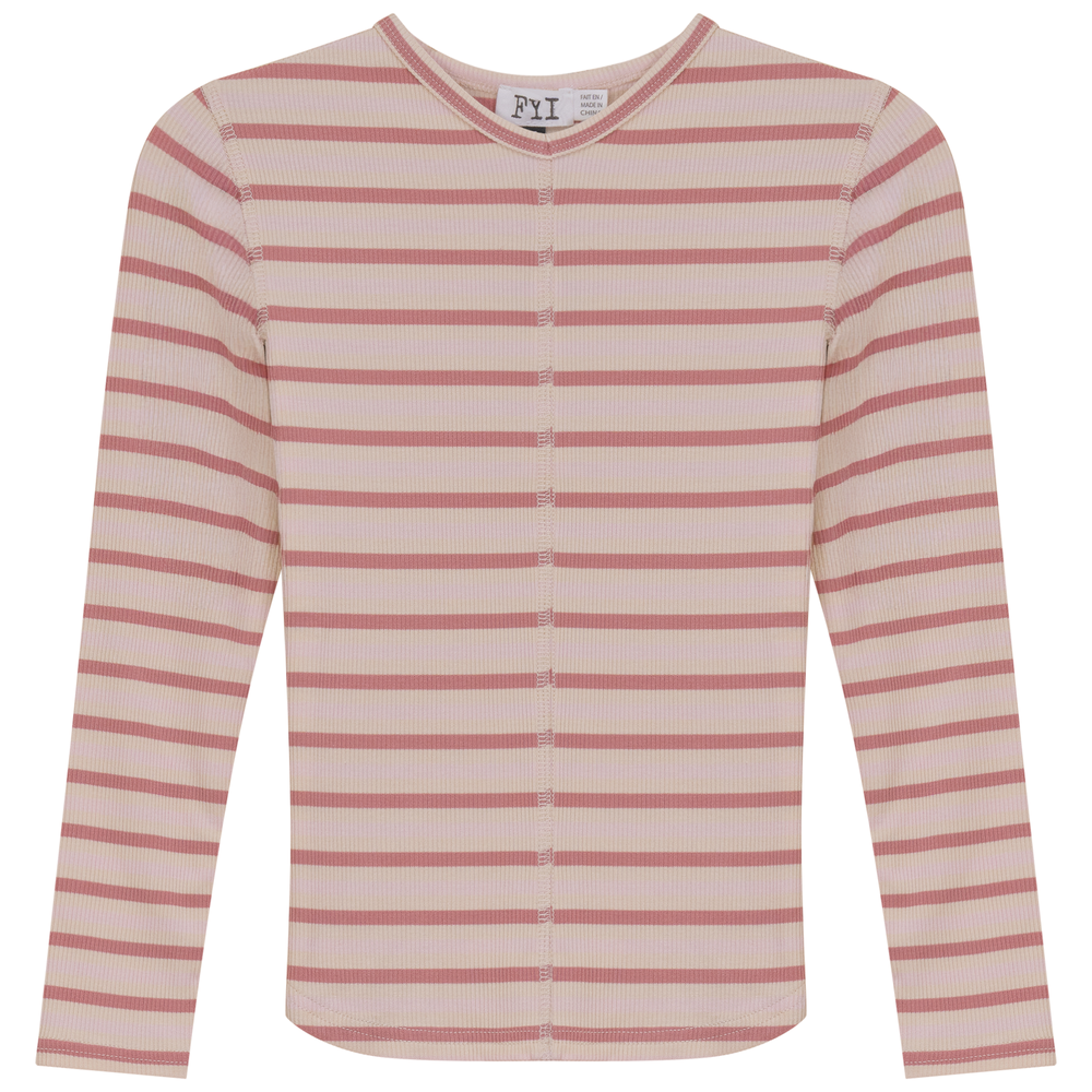 Striped Vneck Tshirt Pink Girls Pullover by {{ product_vemdor}}