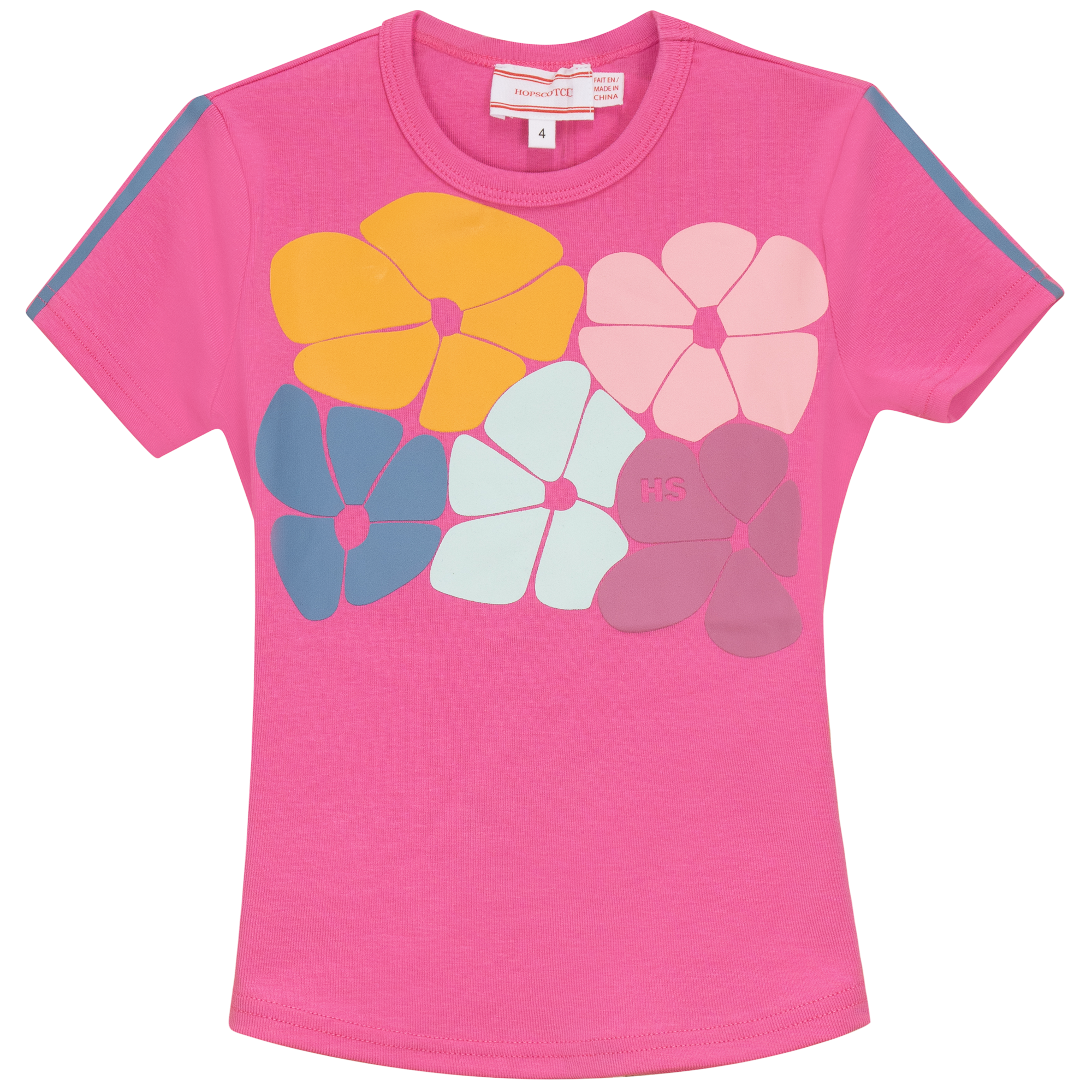 Multi Flower Print Top in Hot Pink by Hopscotch