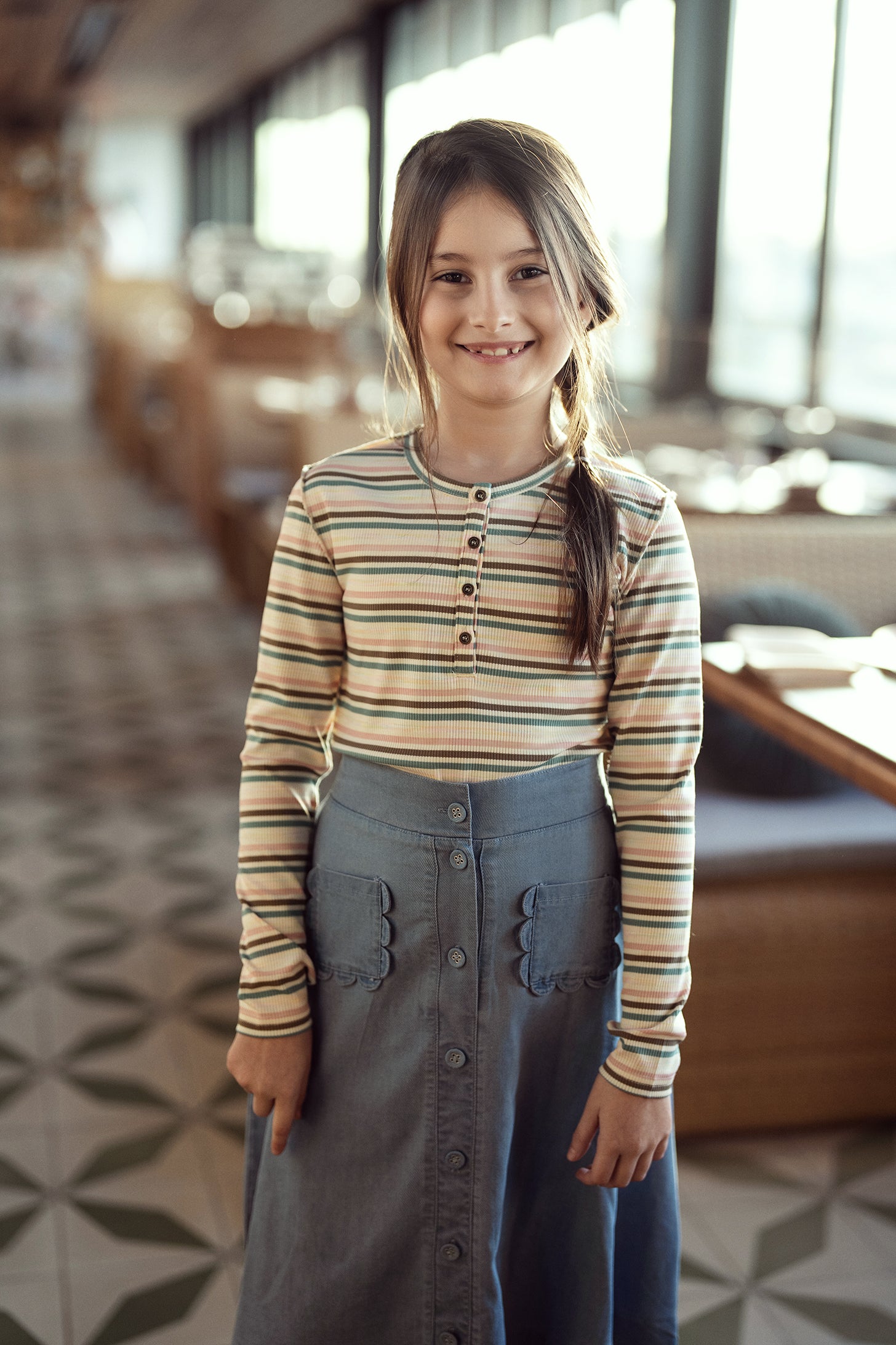 Multi Stripe Rib Top in by FYI