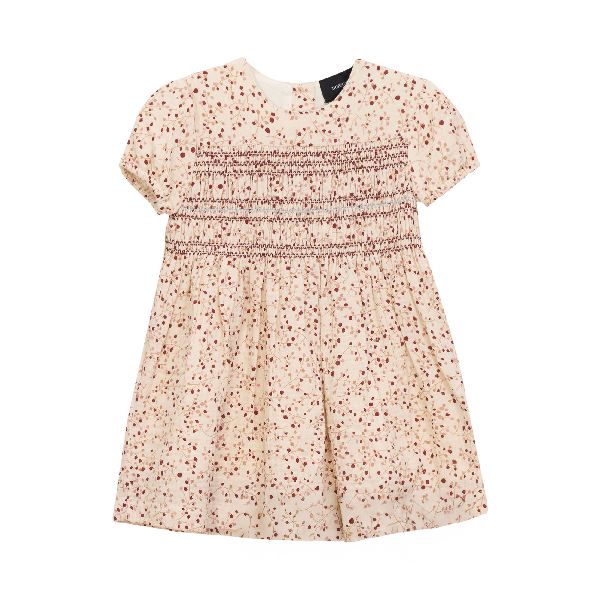 Crinkle Woven Flower Print Dress in Pink by Hopscotch