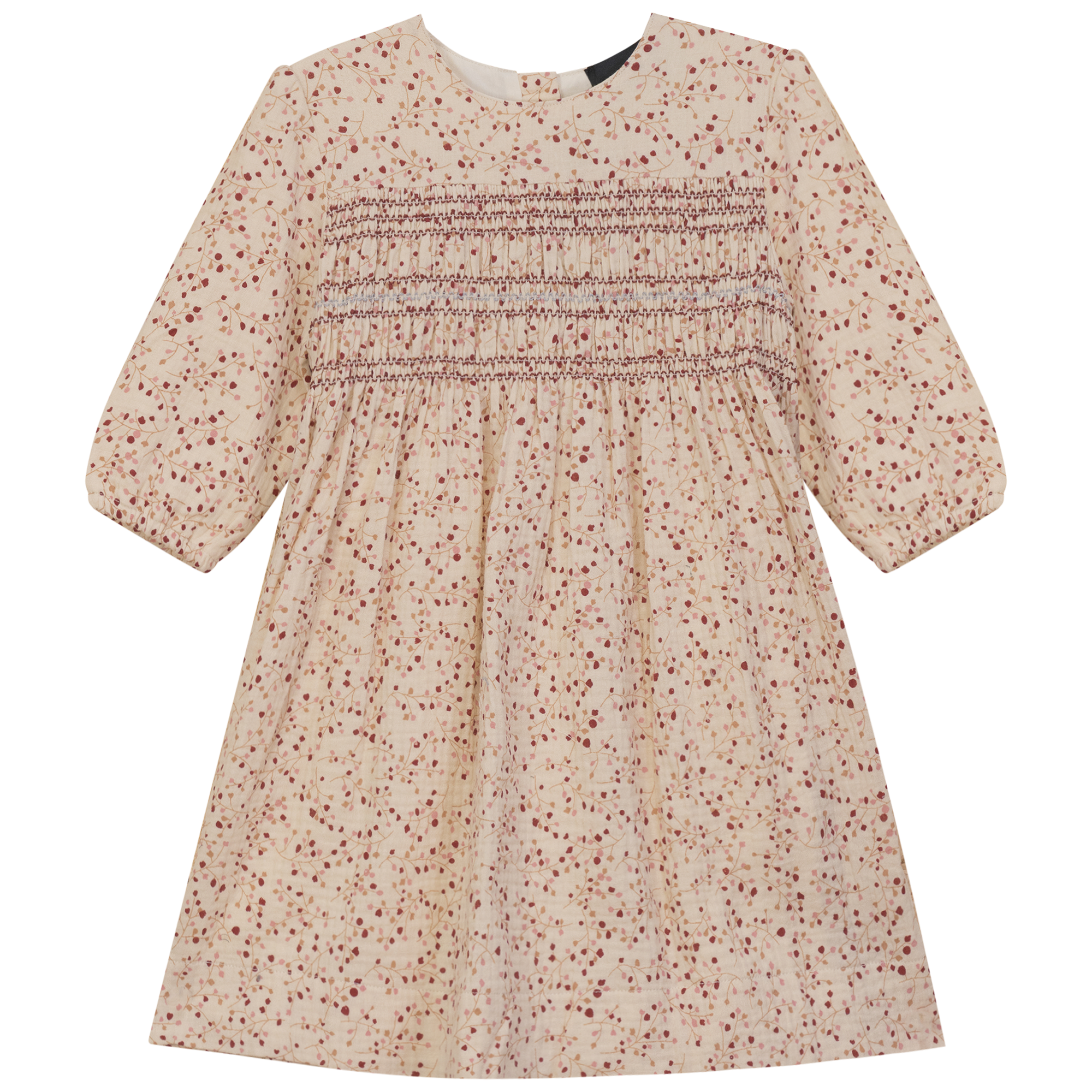 Crinkle Woven Flower Print Dress in Grey by Hopscotch