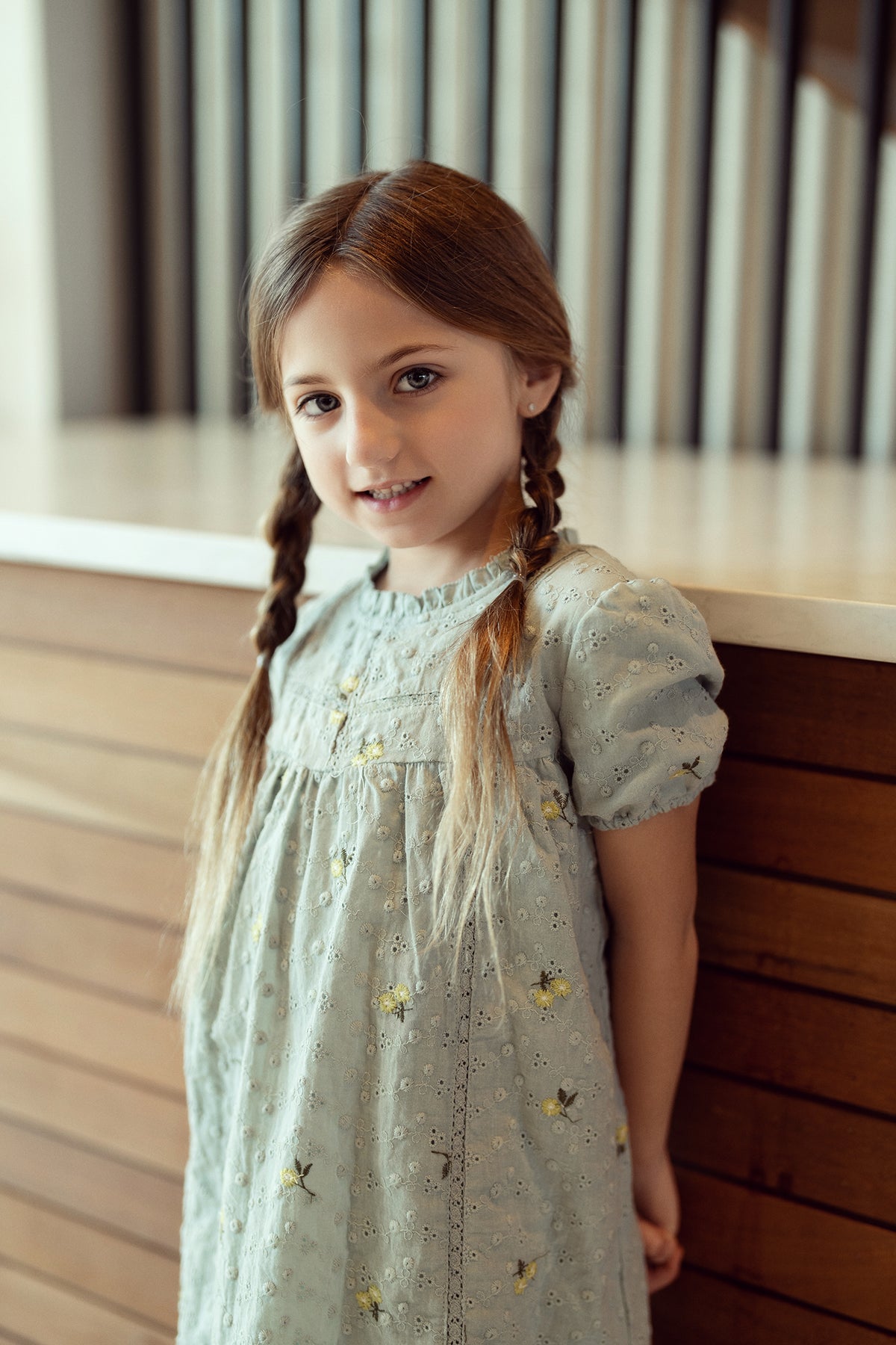 Lace Trim Flower Print Dress in by Hopscotch Script