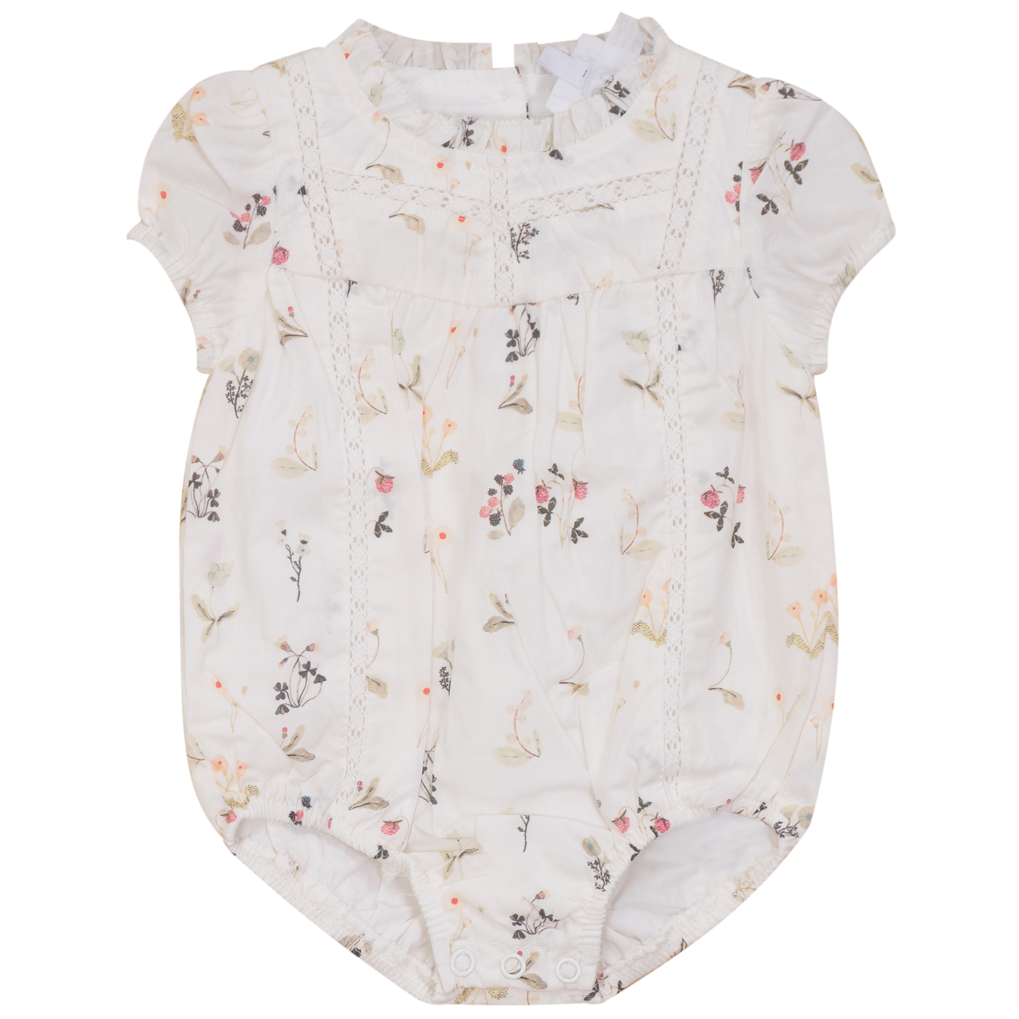 Flower Embroidered Bubble in Off White by Hopscotch Script