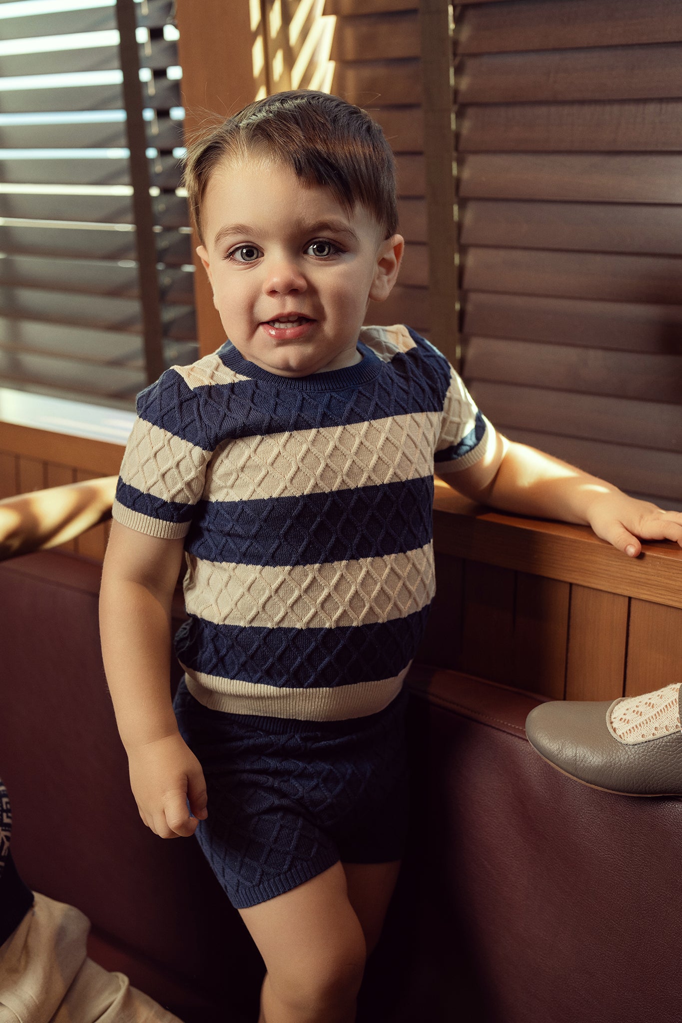 Honeycomb Stripe 2Pc Set in by Elle & Boo