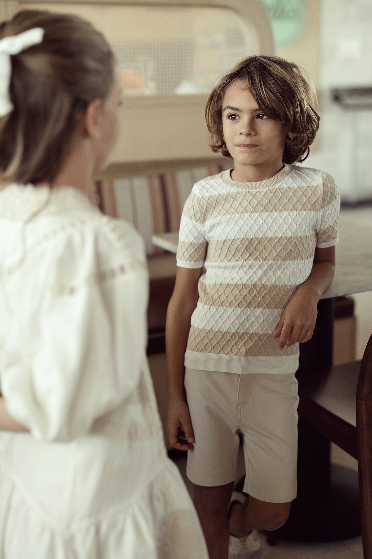 Honeycomb Stripe Knit Top in by Elle & Boo