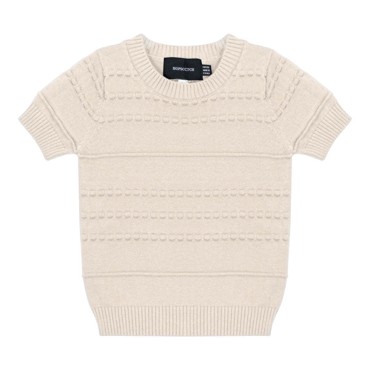 Stripe Knit Textured Sweater in Dark Almond by Hopscotch