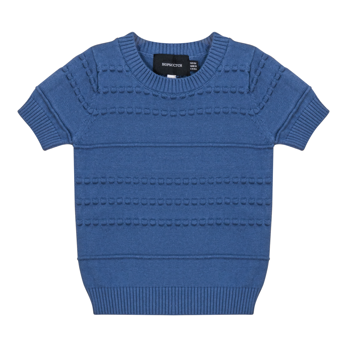 Stripe Knit Textured Sweater in Indigo by Hopscotch