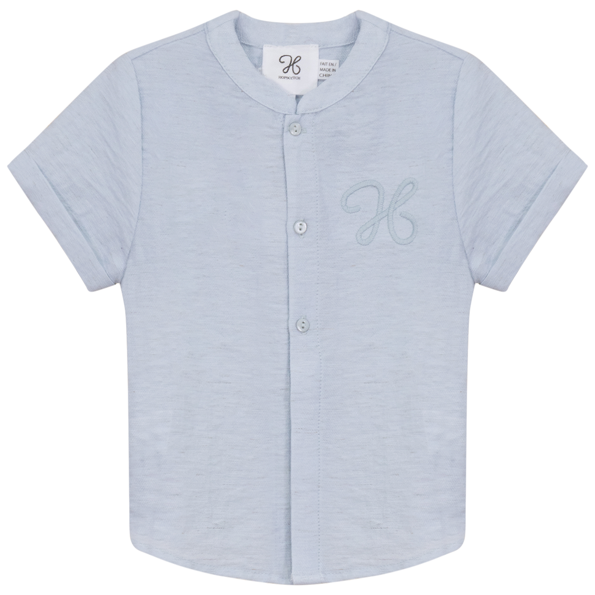Woven Crinkle Shirt in Light Blue by Hopscotch Script