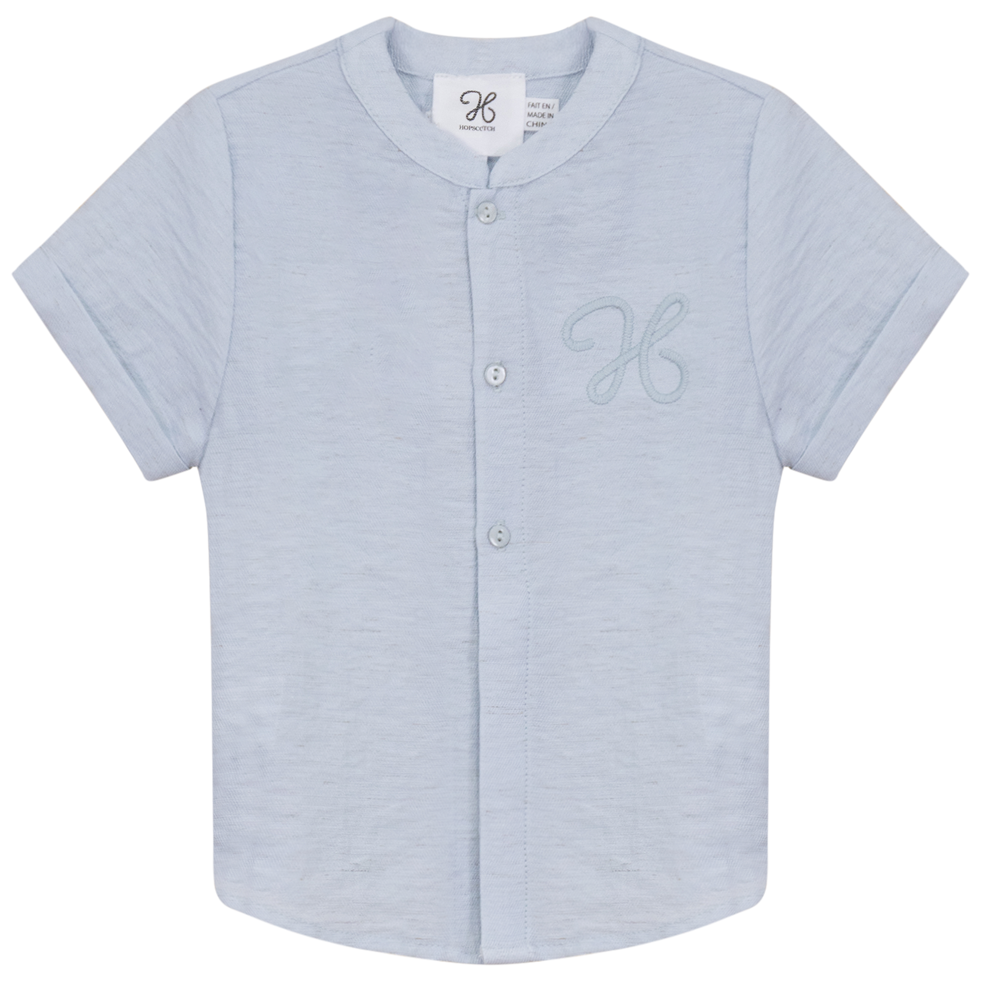 Woven Crinkle Shirt in Light Blue by Hopscotch Script