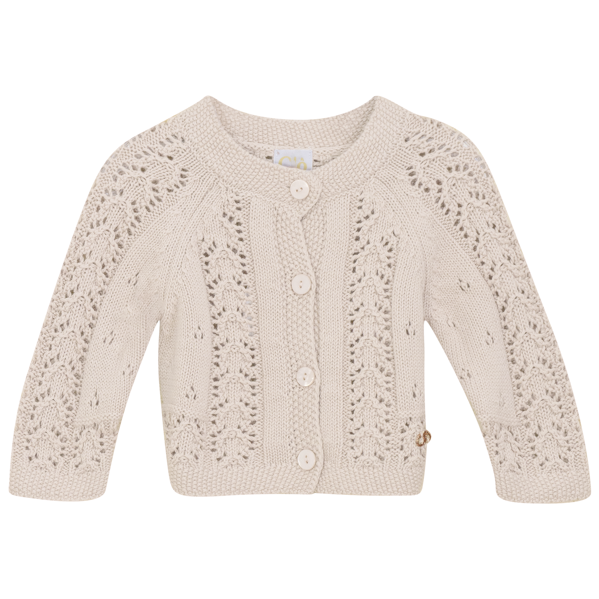Garter Knit Cardigan in Cream by Clô