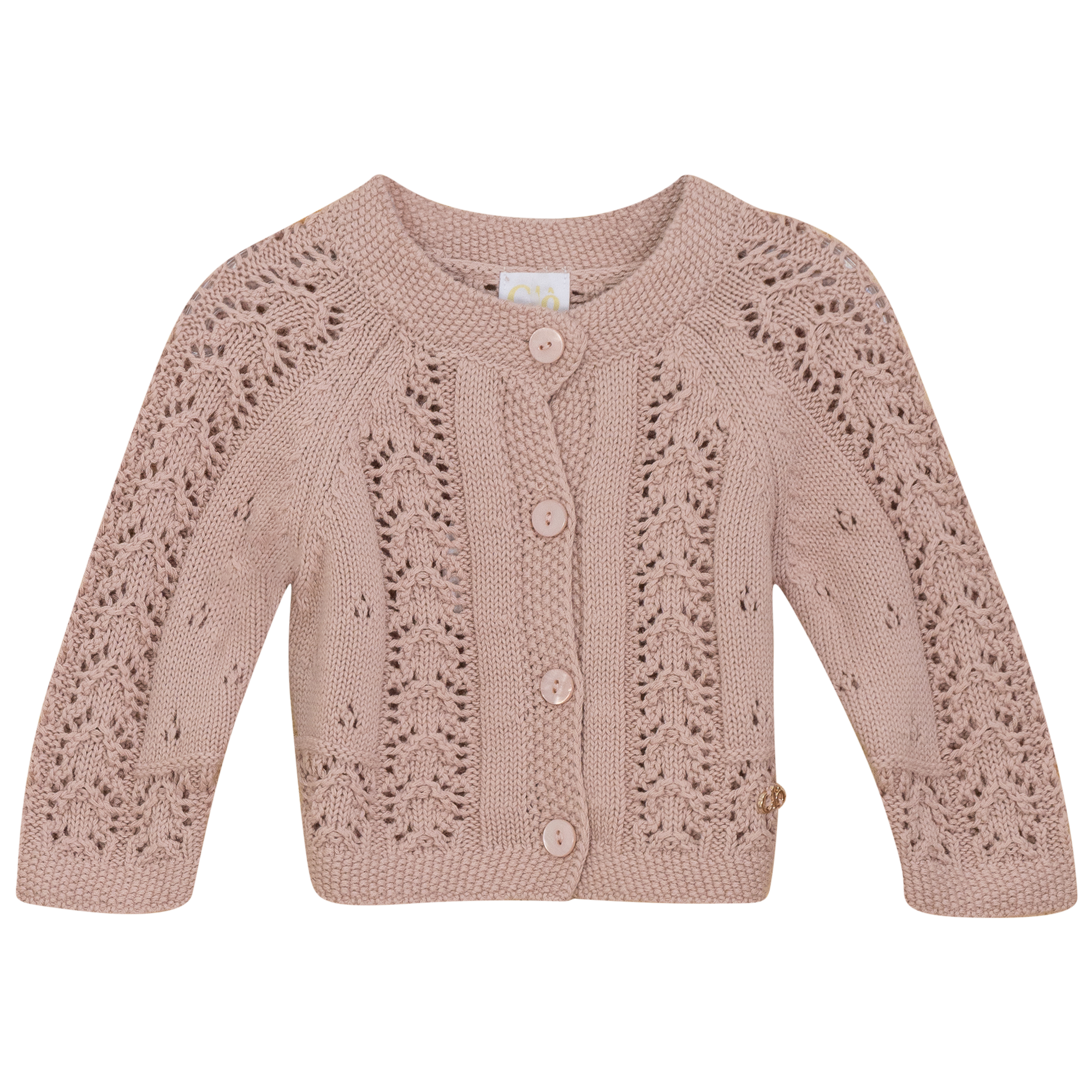 Garter Knit Cardigan in Pink by Clô