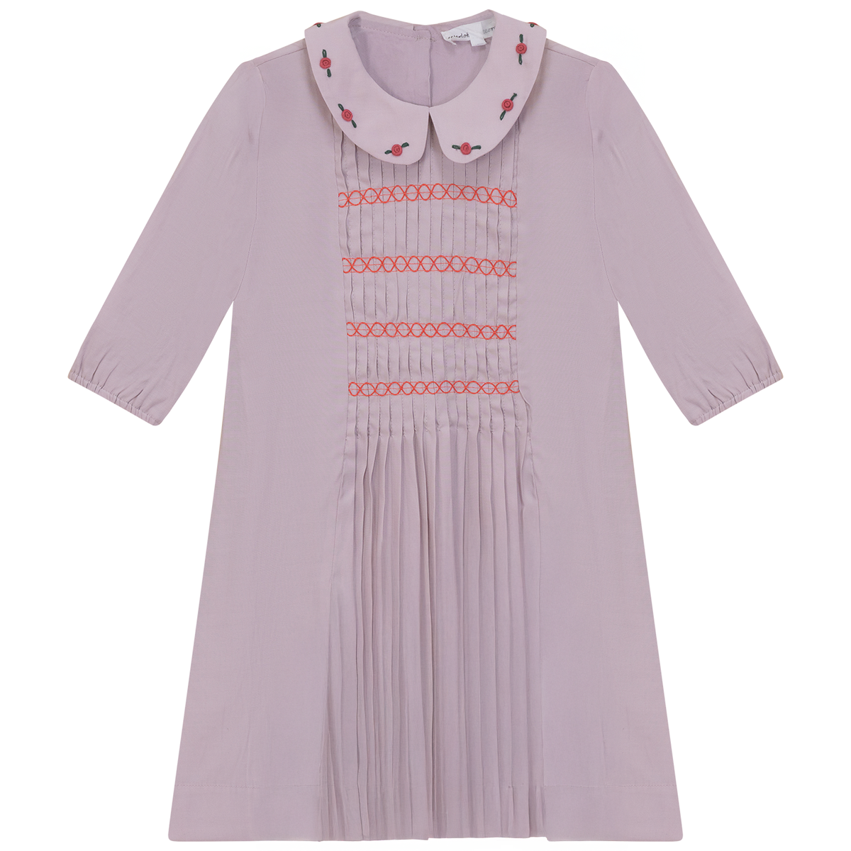 Woven Pleated Dress in Blush by Charlotte & George