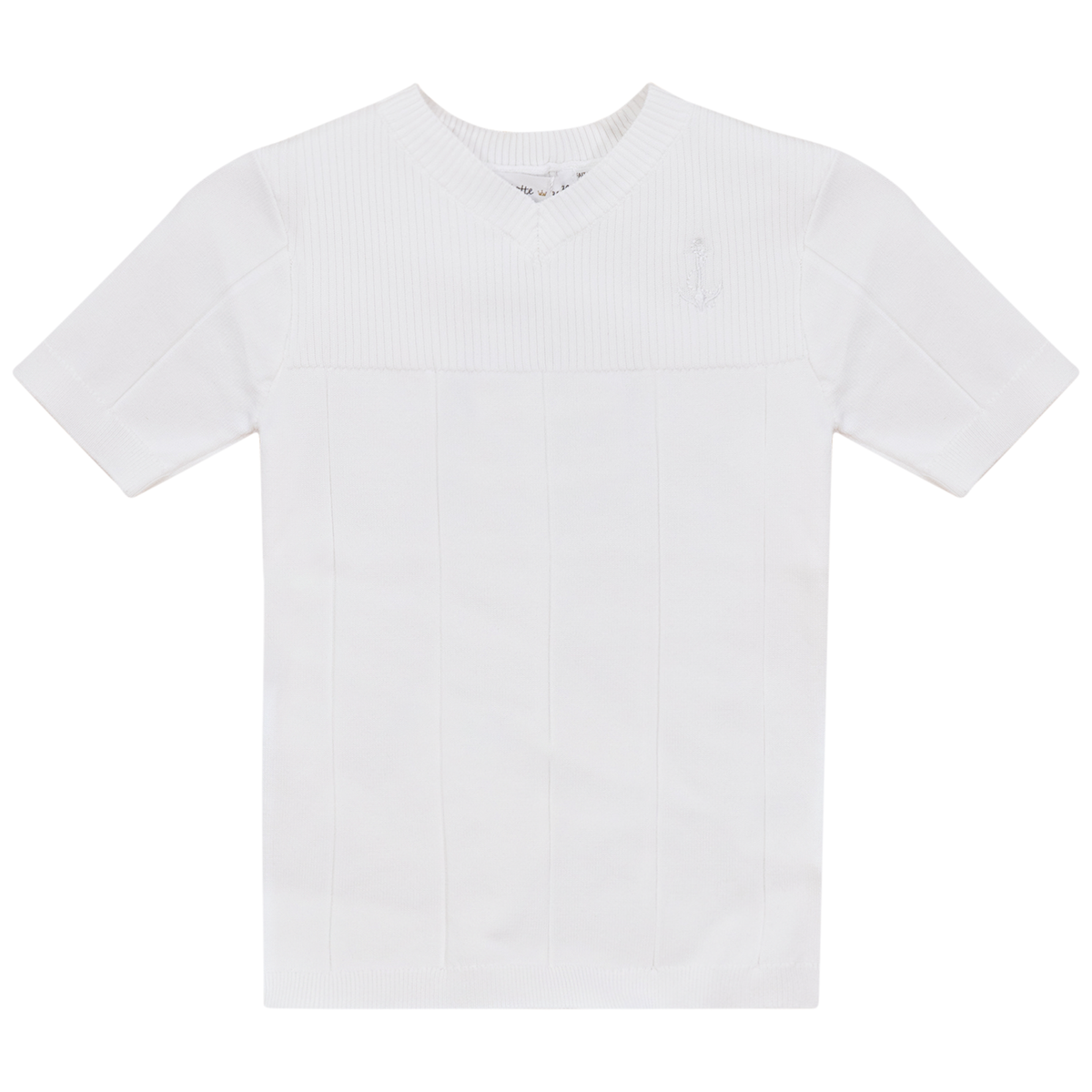 Anchor Embroidered Tshirt in White by Charlotte & George