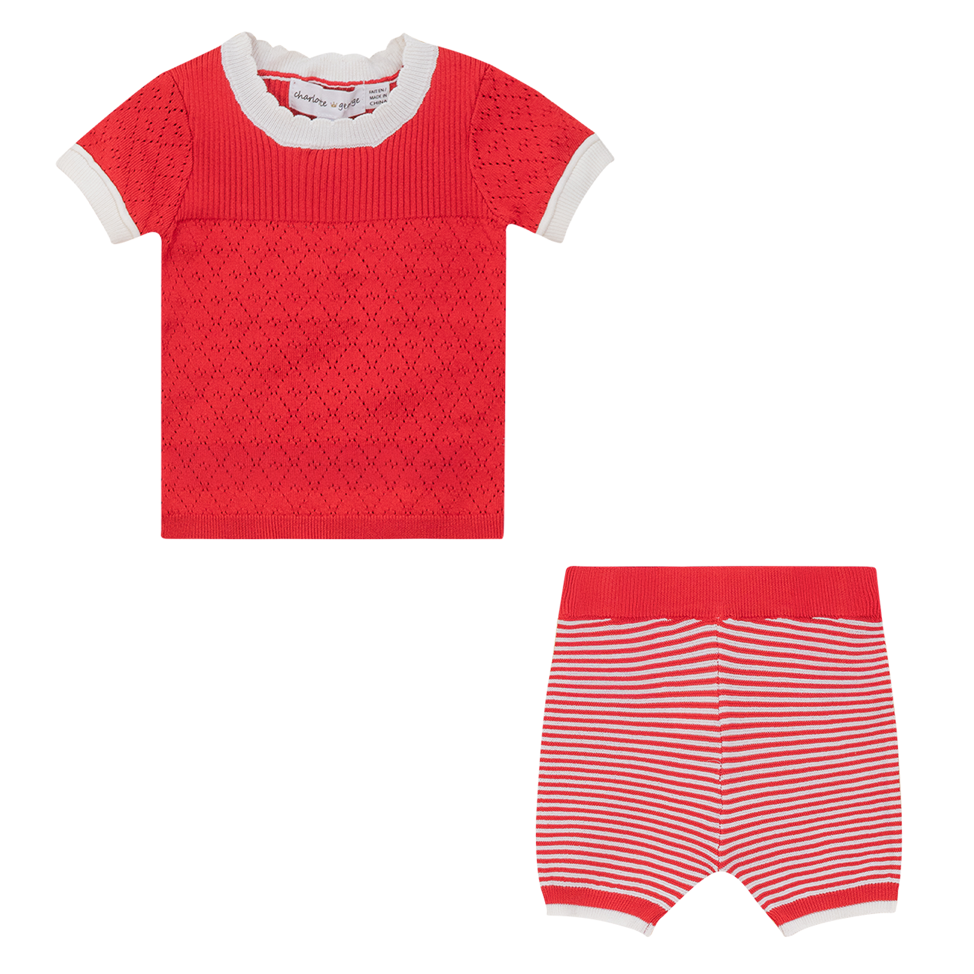 Anchor Embroidered Set in Red by Charlotte & George