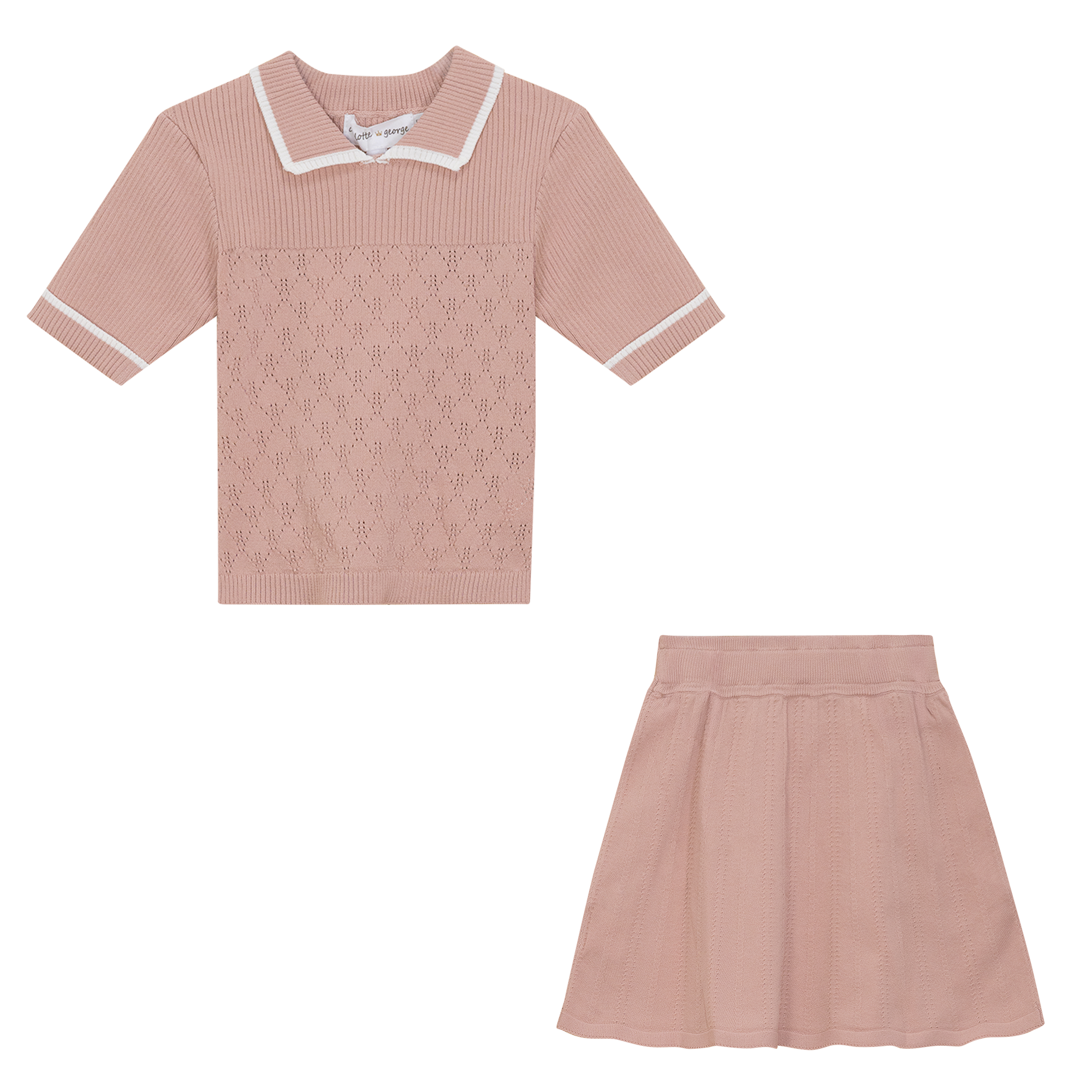 Knit Textured 2Pc Set in Rosebud by Charlotte & George