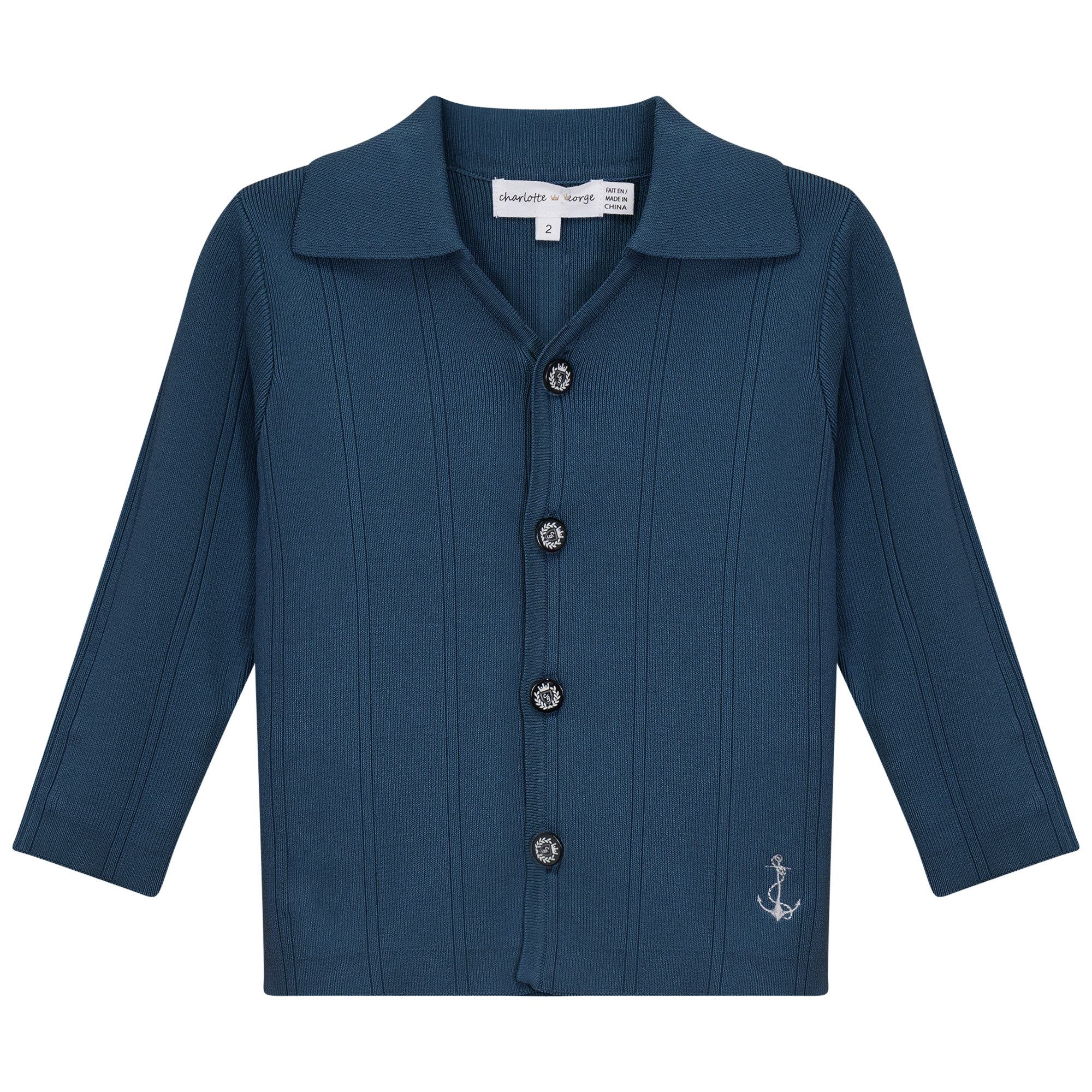 Anchor Embroidered Jacket in Sapphire by Charlotte & George