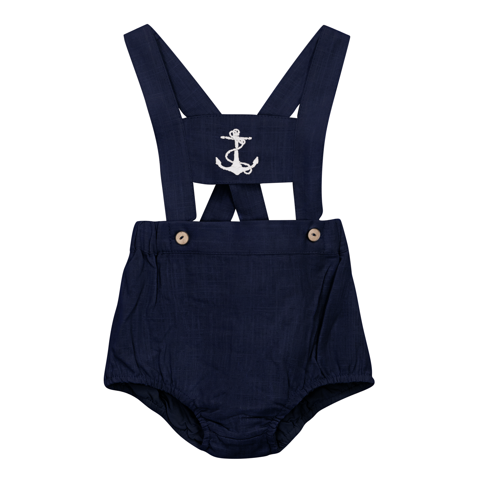 Anchor Embroidered Overall in Navy by Charlotte & George