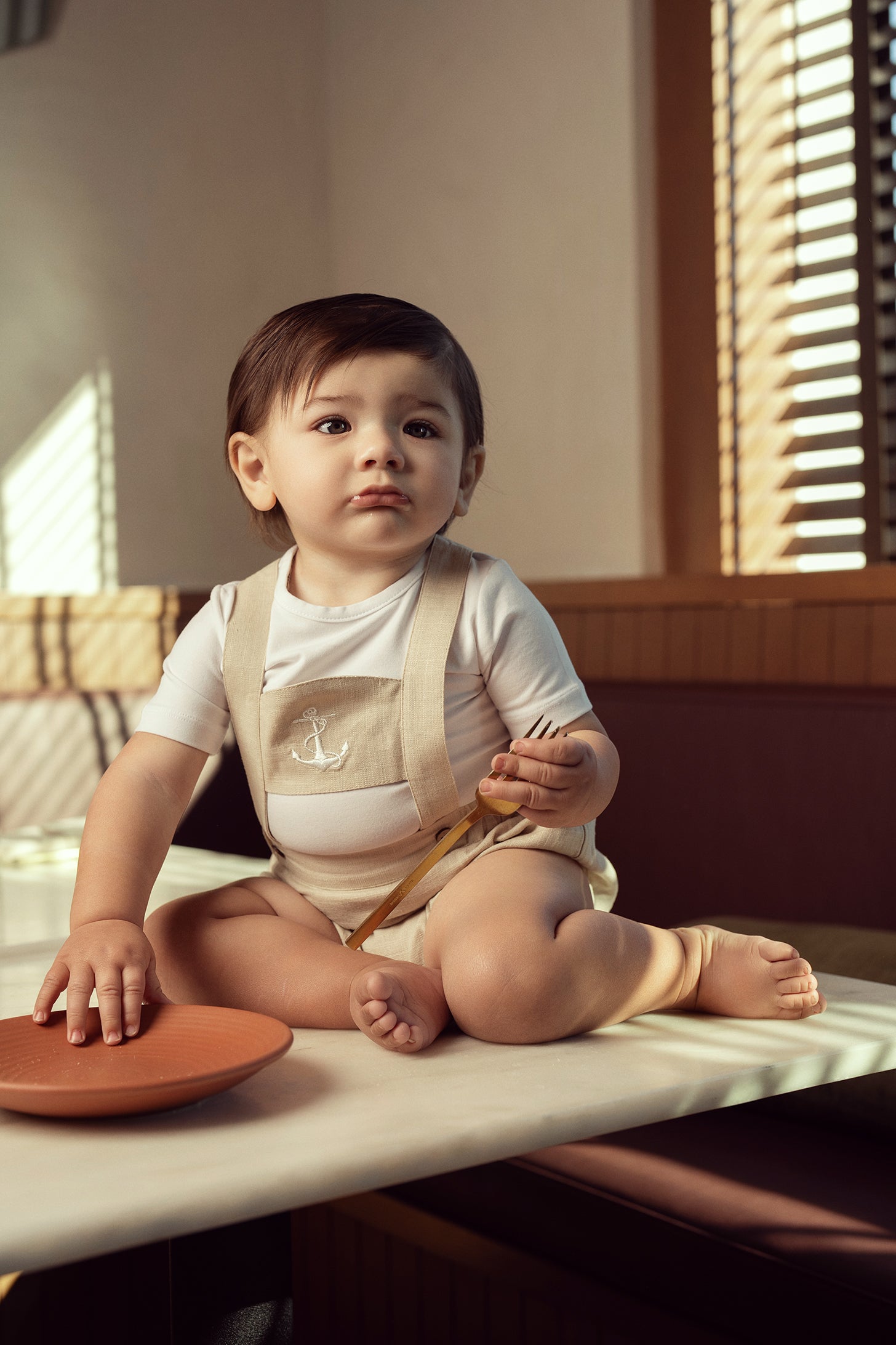 Anchor Embroidered Overall in by Charlotte & George