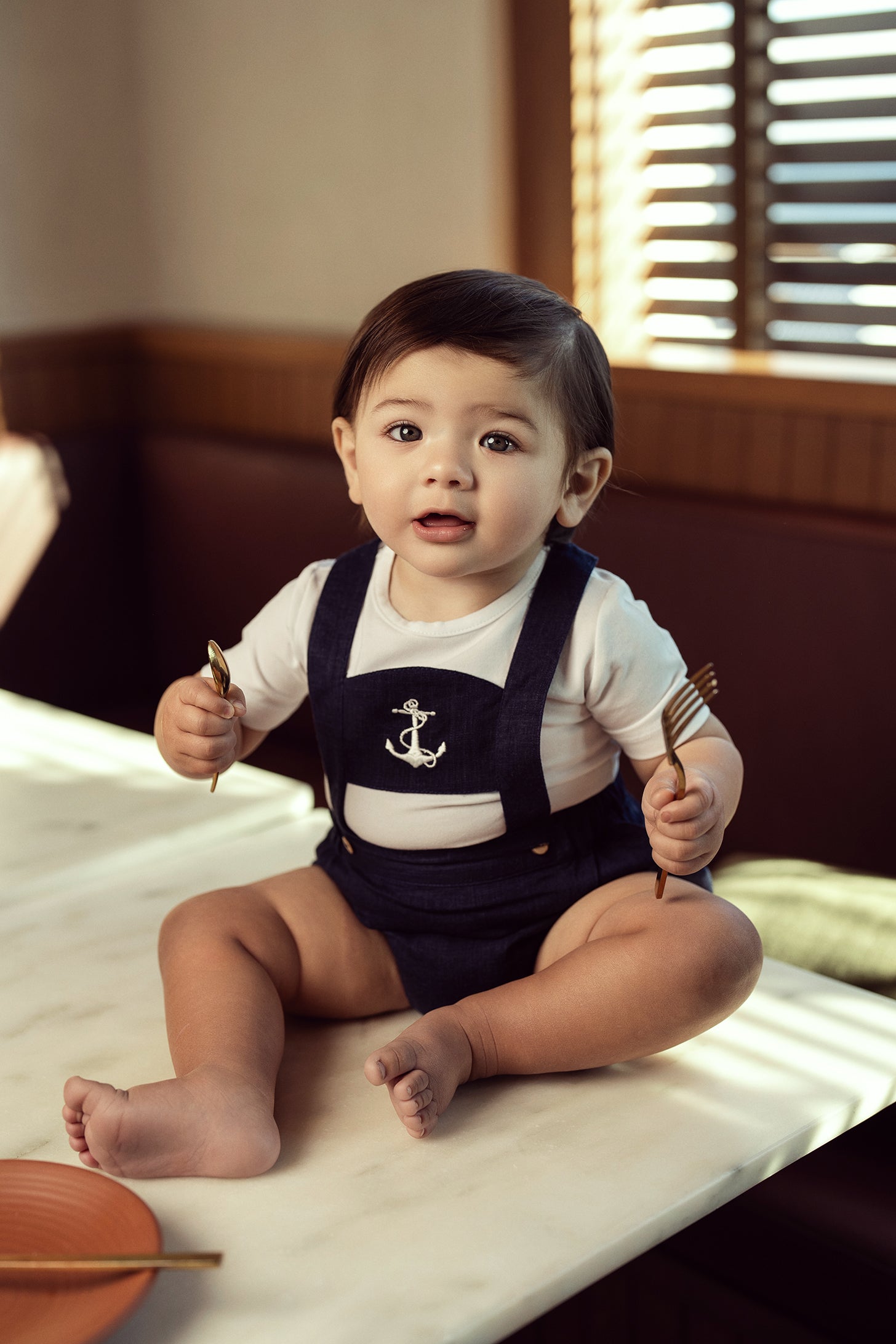 Anchor Embroidered Overall in by Charlotte & George