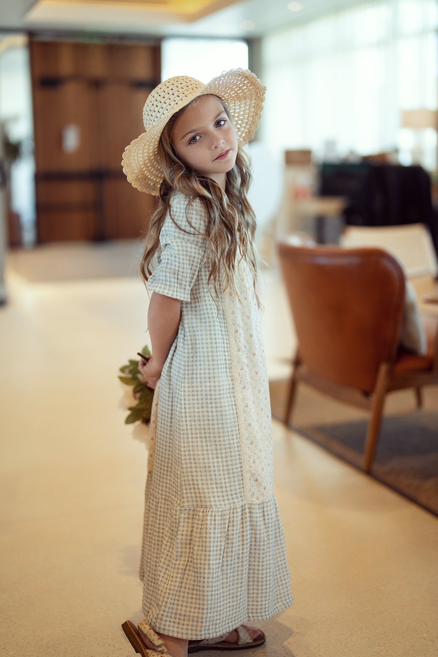 Maxi Dress with Lace Trim in by Lola