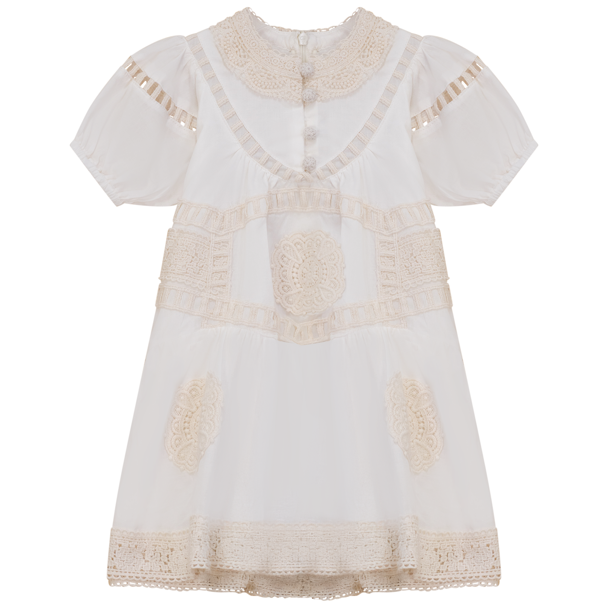 Woven Lace Dress in Off White by Clô