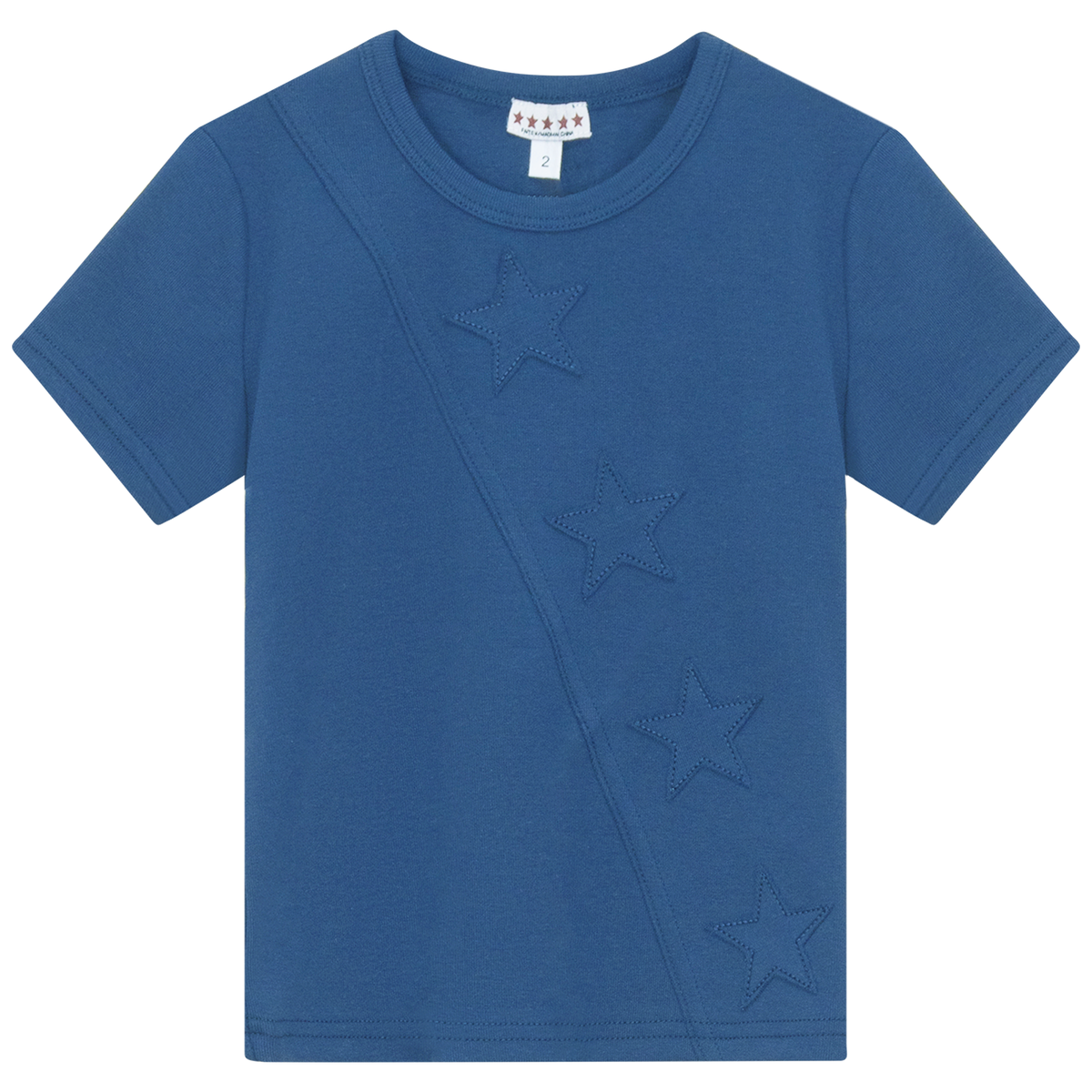 Stars Applique Tshirt in Light Denim by 5 Stars