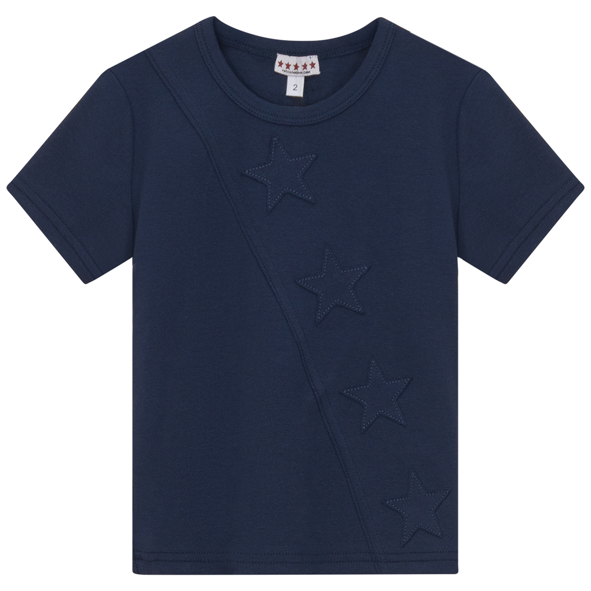 Stars Applique Tshirt in Navy by 5 Stars