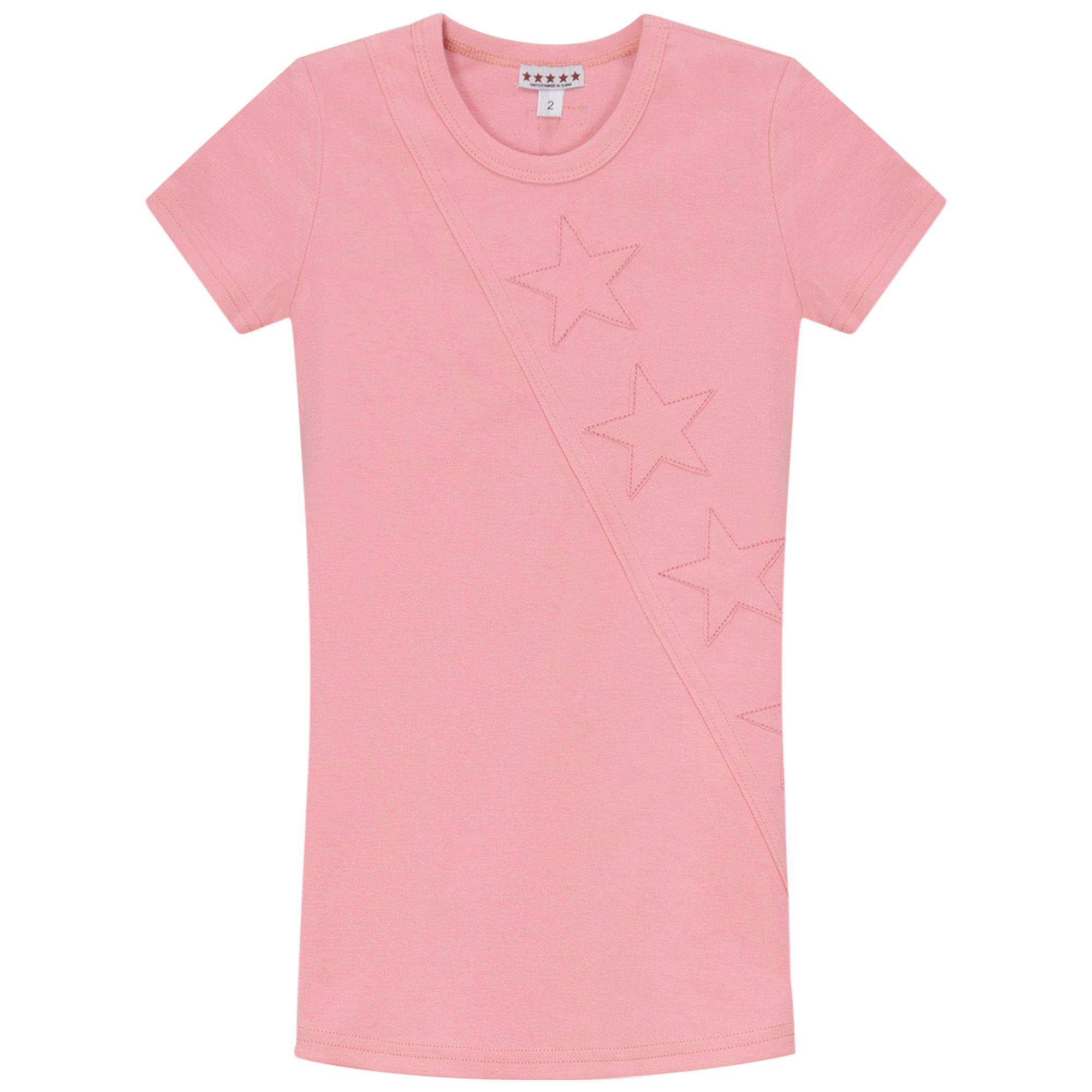 Stars Applique Dress in Dark Pink by 5 Stars