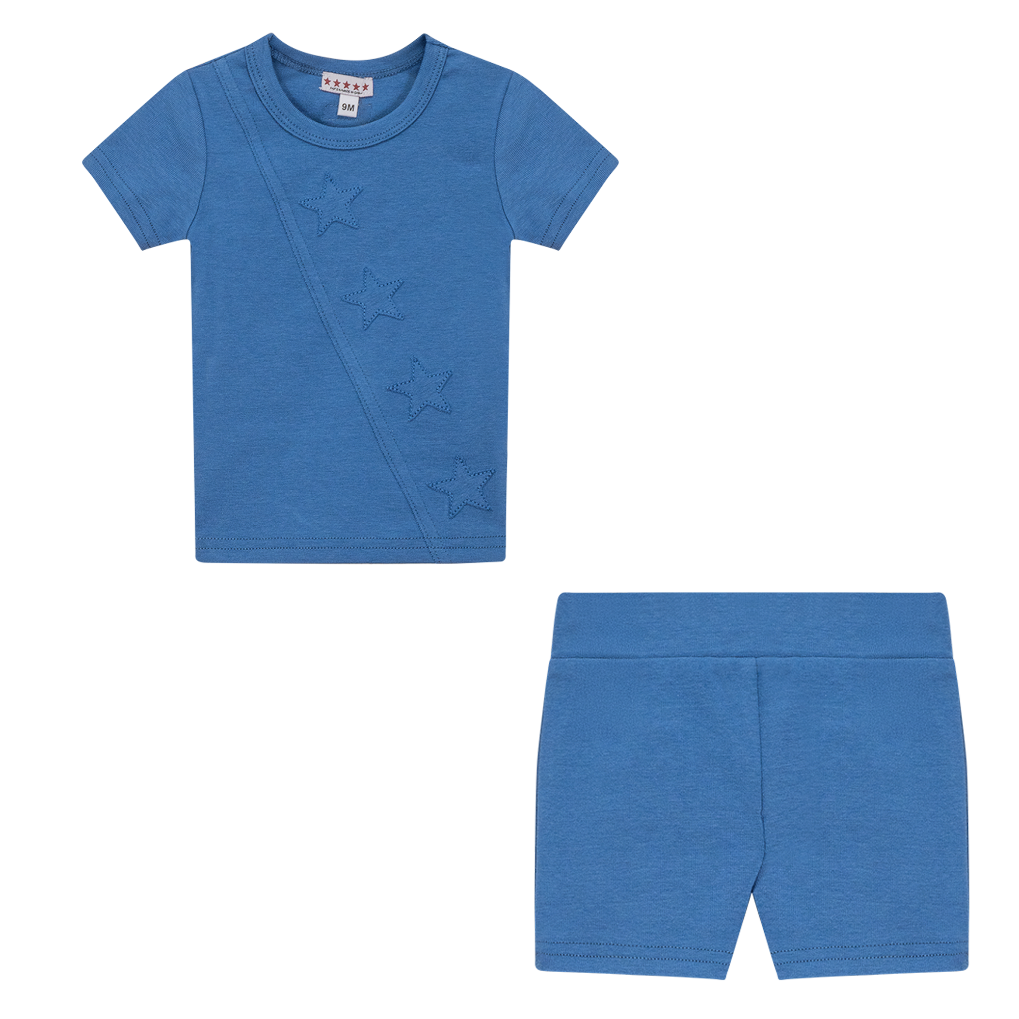 Stars Applique 2Pc Set in Light Denim by 5 Stars