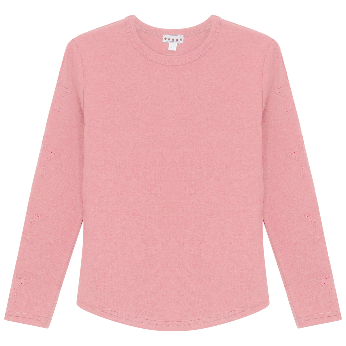 Stars Applique Rib Top in Dark Pink by 5 Stars