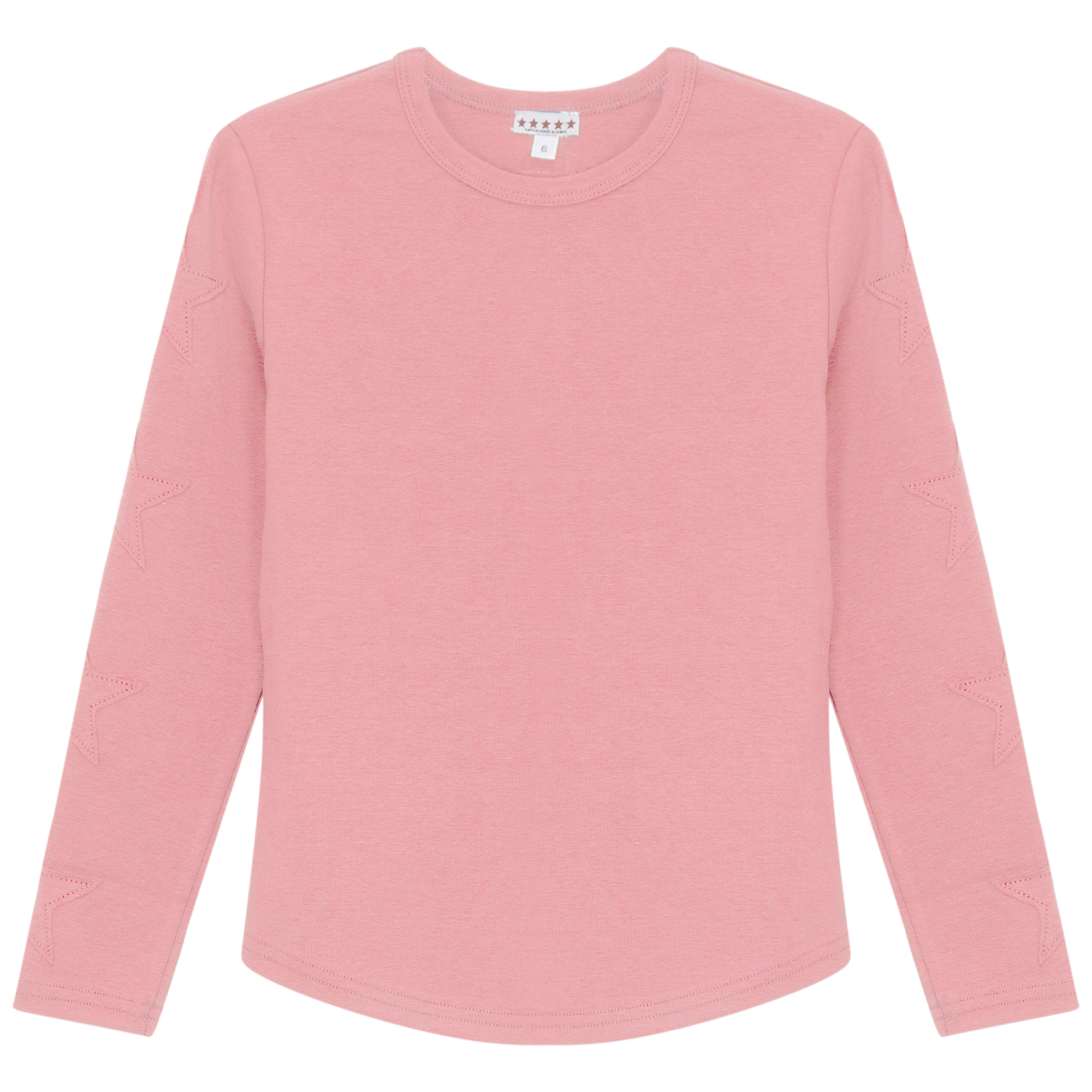 Stars Applique Rib Top in Dark Pink by 5 Stars