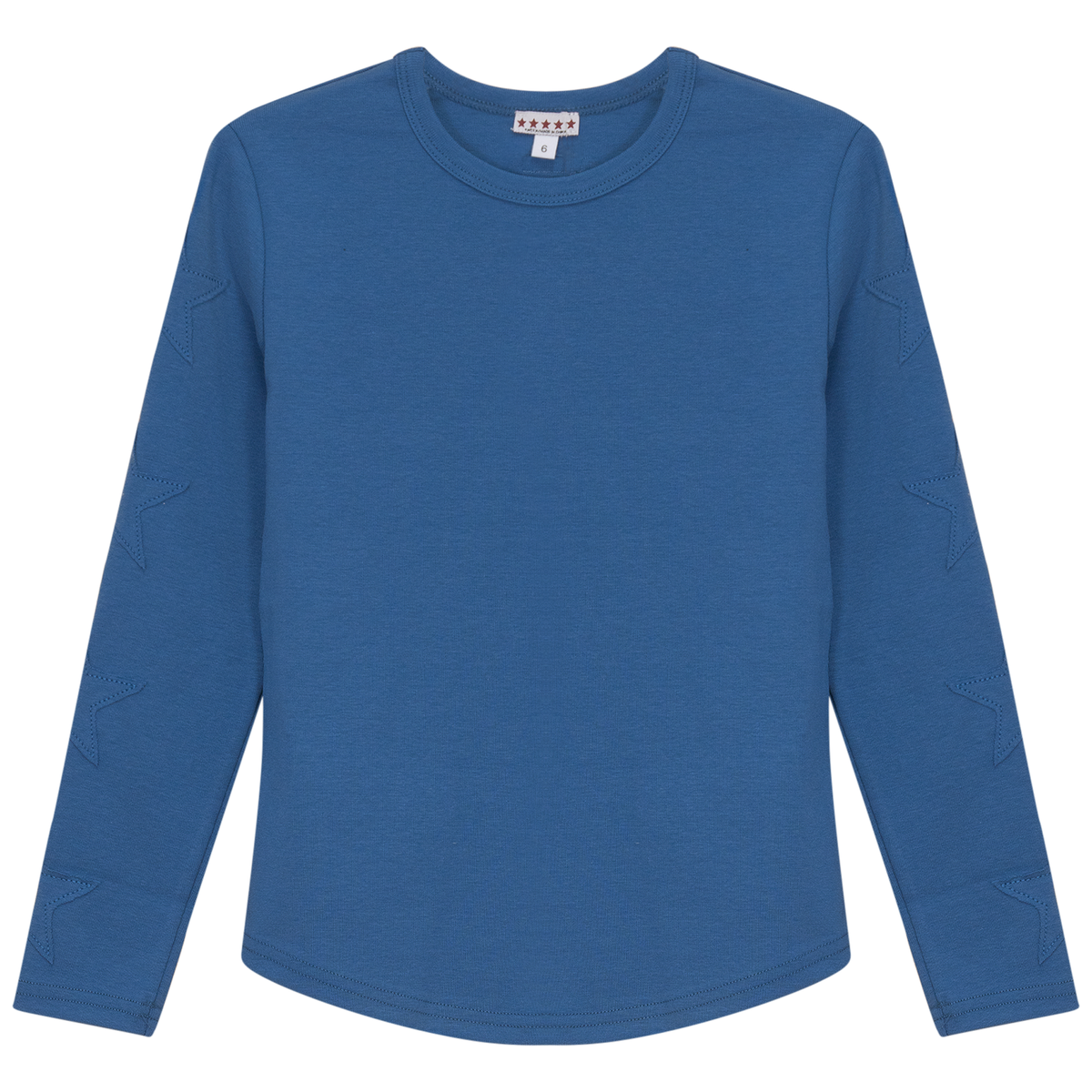Stars Applique Rib Top in Light Denim by 5 Stars