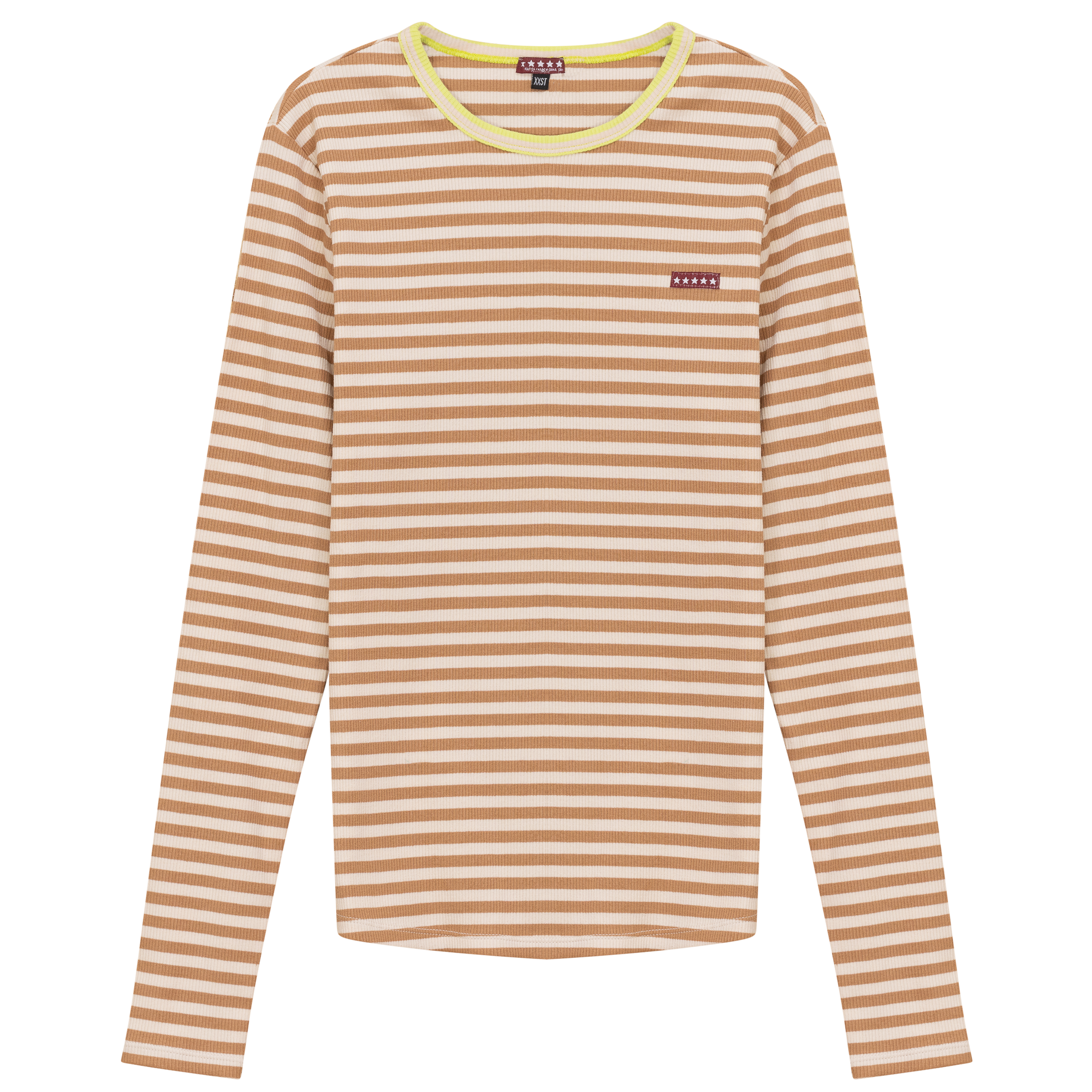 Striped Rib Top in Camel by 5 Stars