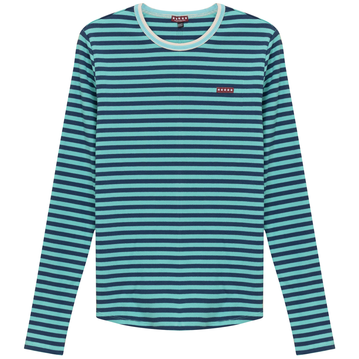 Striped Rib Top in Navy by 5 Stars