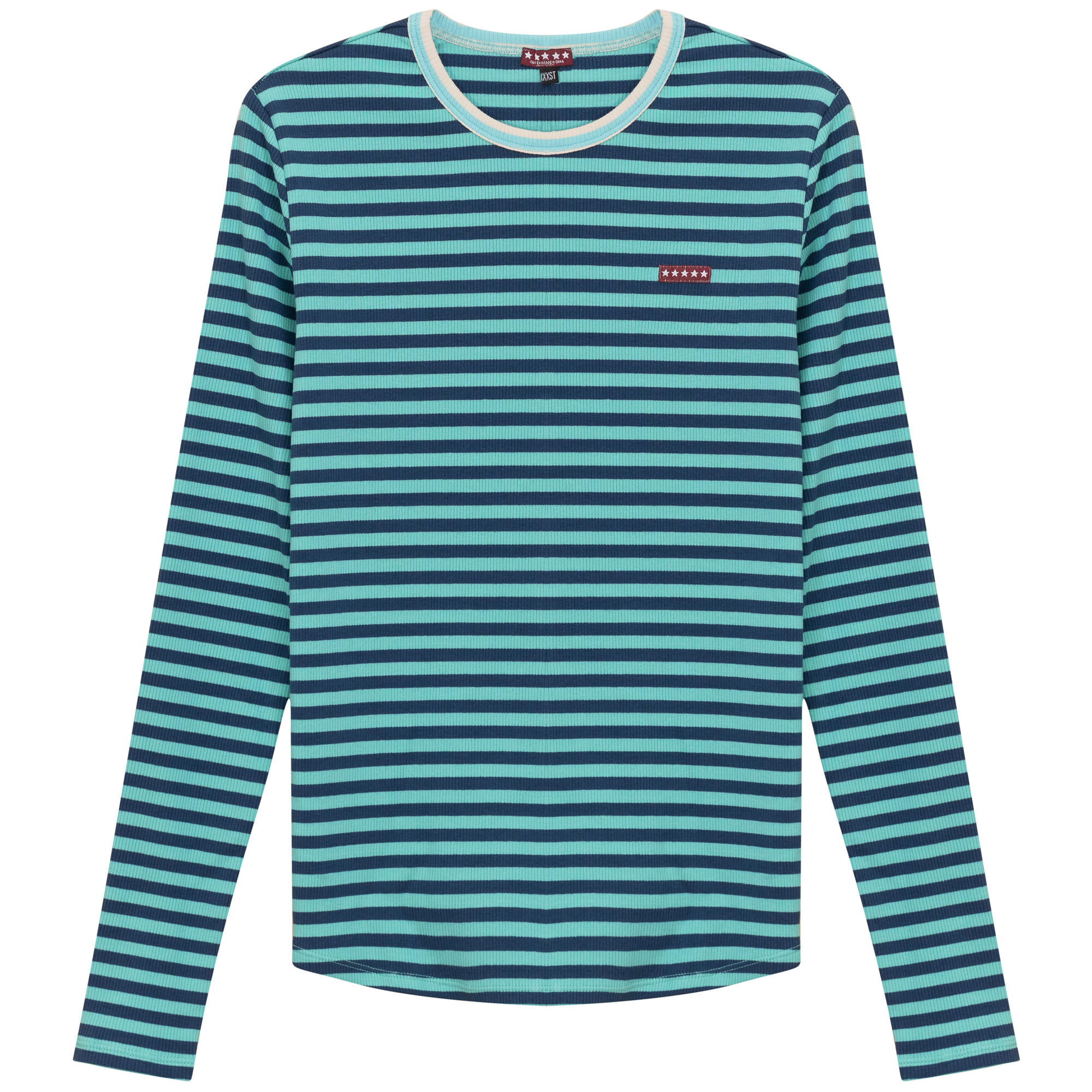 Striped Rib Top in Navy by 5 Stars