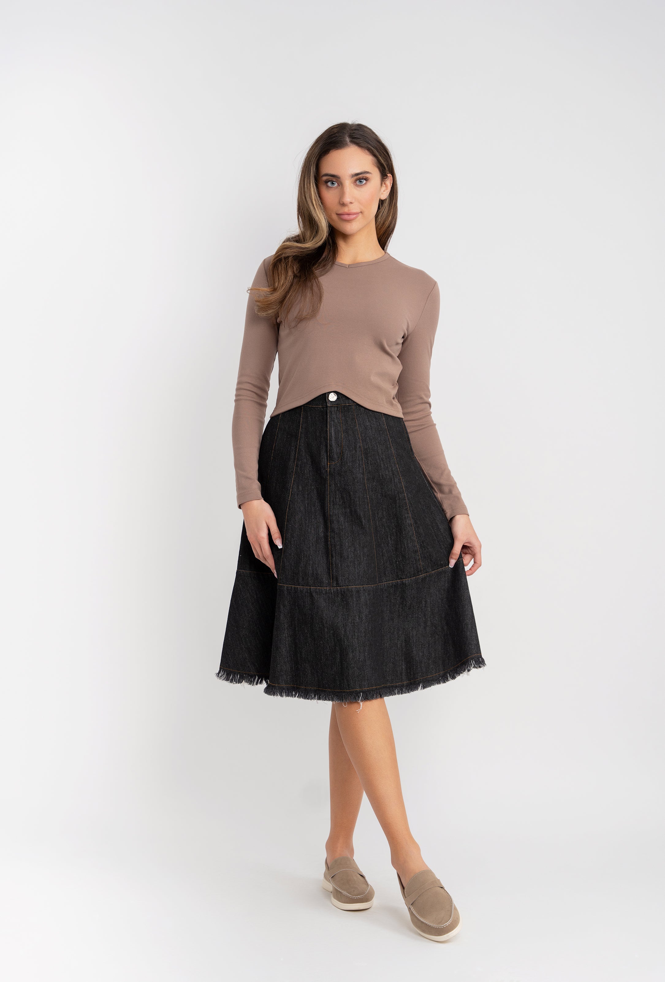 Denim Woven Skirt in by FYI