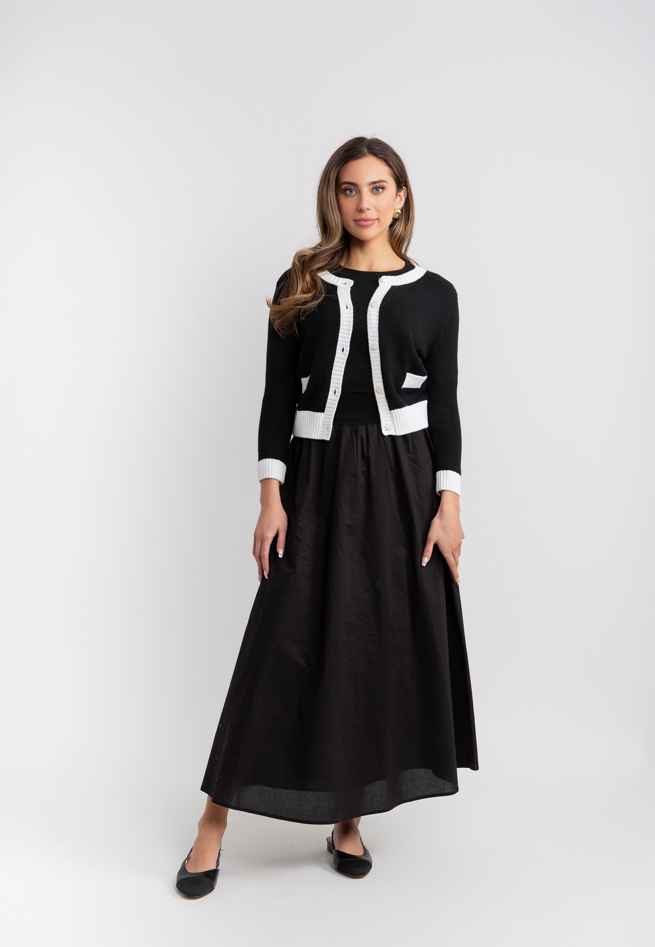 Contrast Trim Cardigan in by Aspect