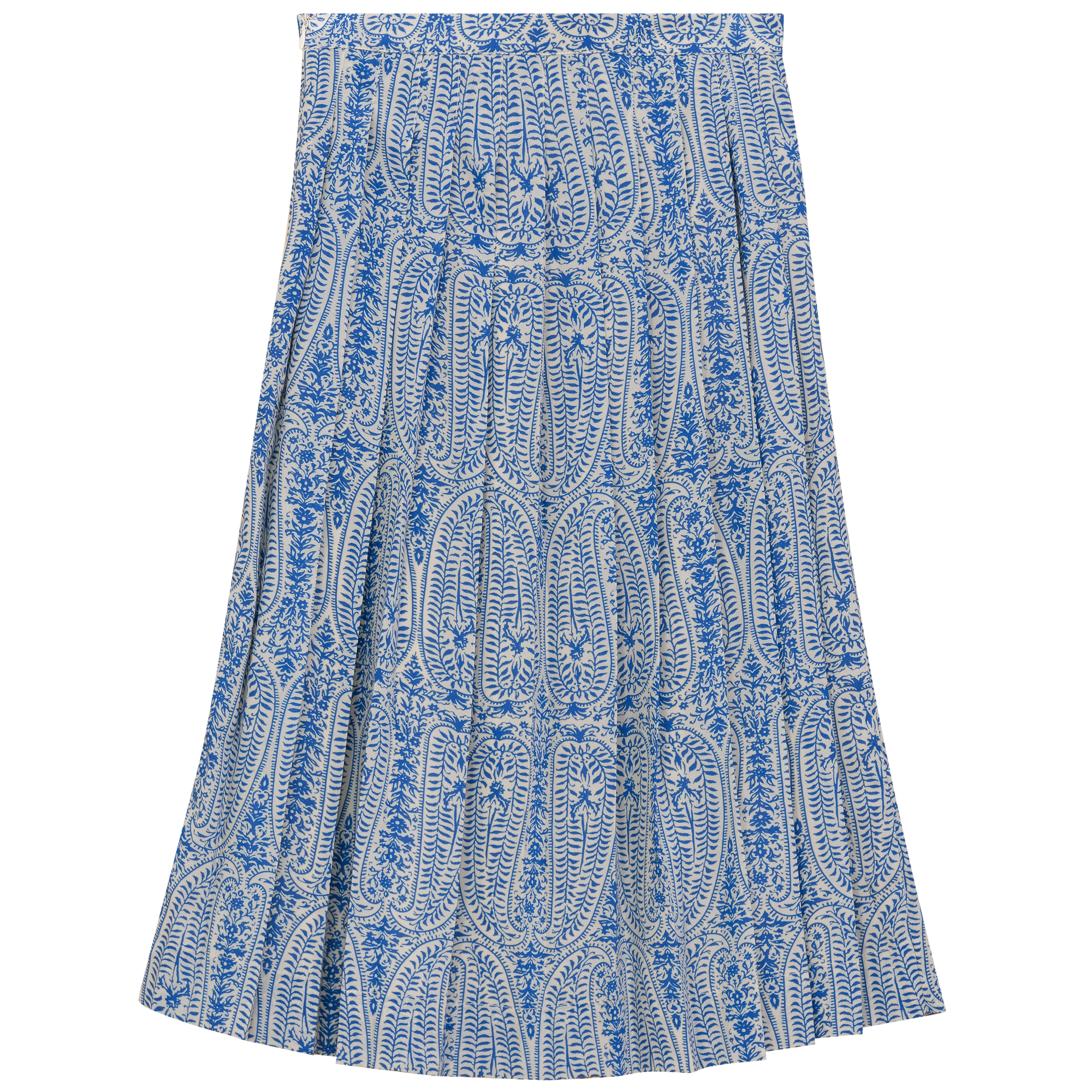 Paisley Print Pleated Skirt in Royal by Aspect