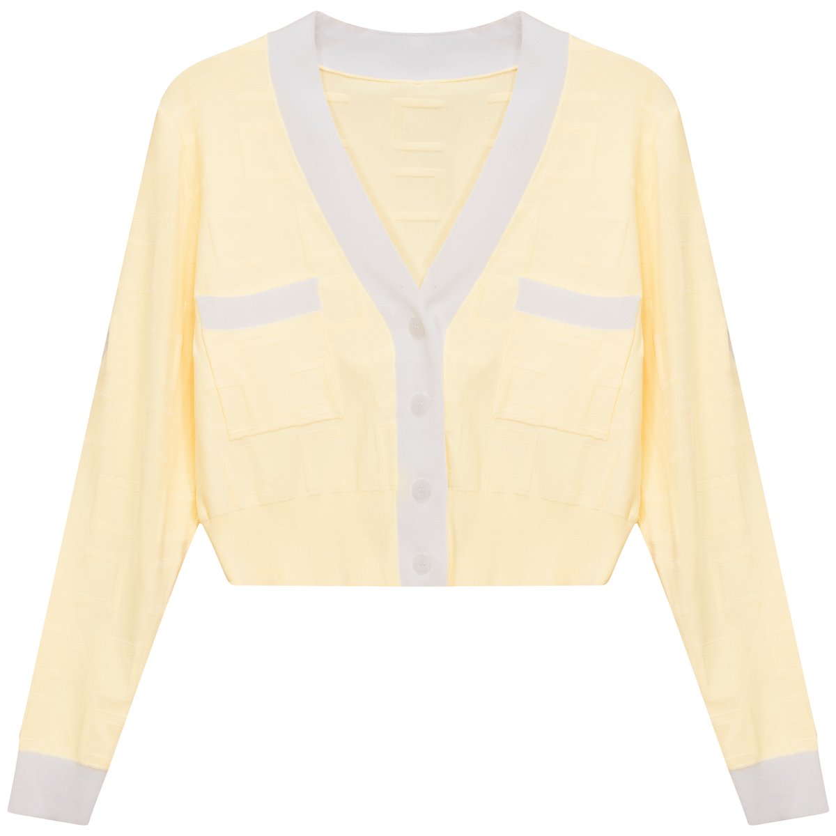 Knit Textured Cardigan in Popcorn White by Ginger