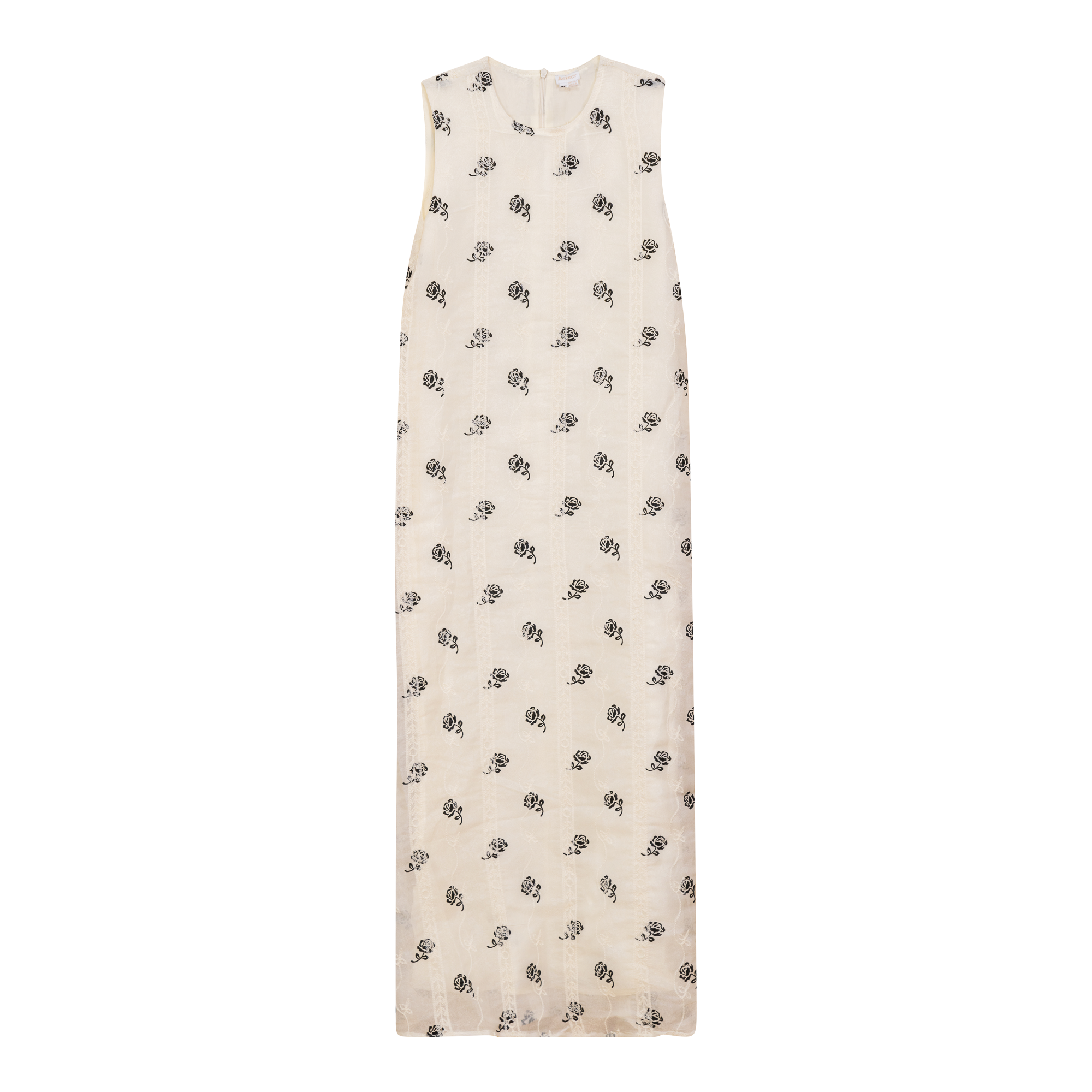 Midi Woven Printed Jumper in Off White Black by Aspect