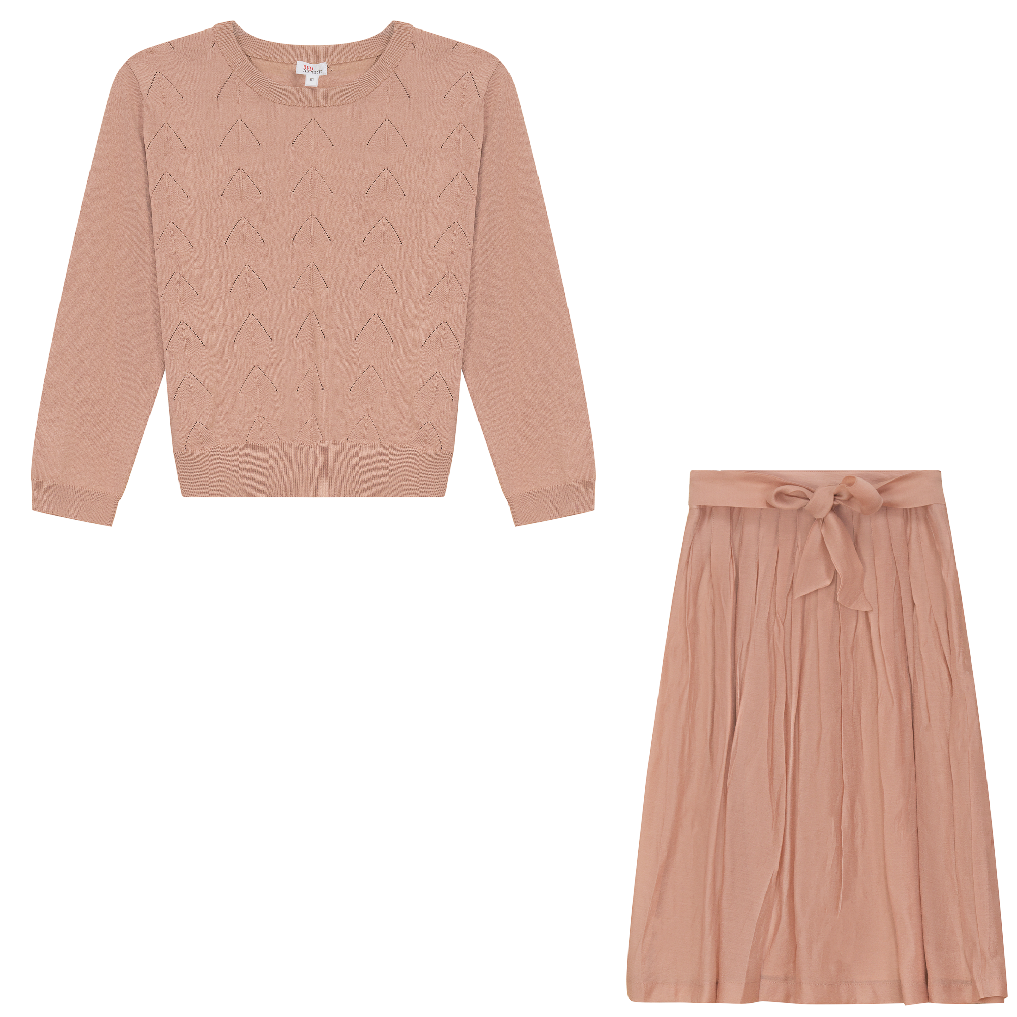 Pointelle Knit 2Pc Set in Blush by Aspect