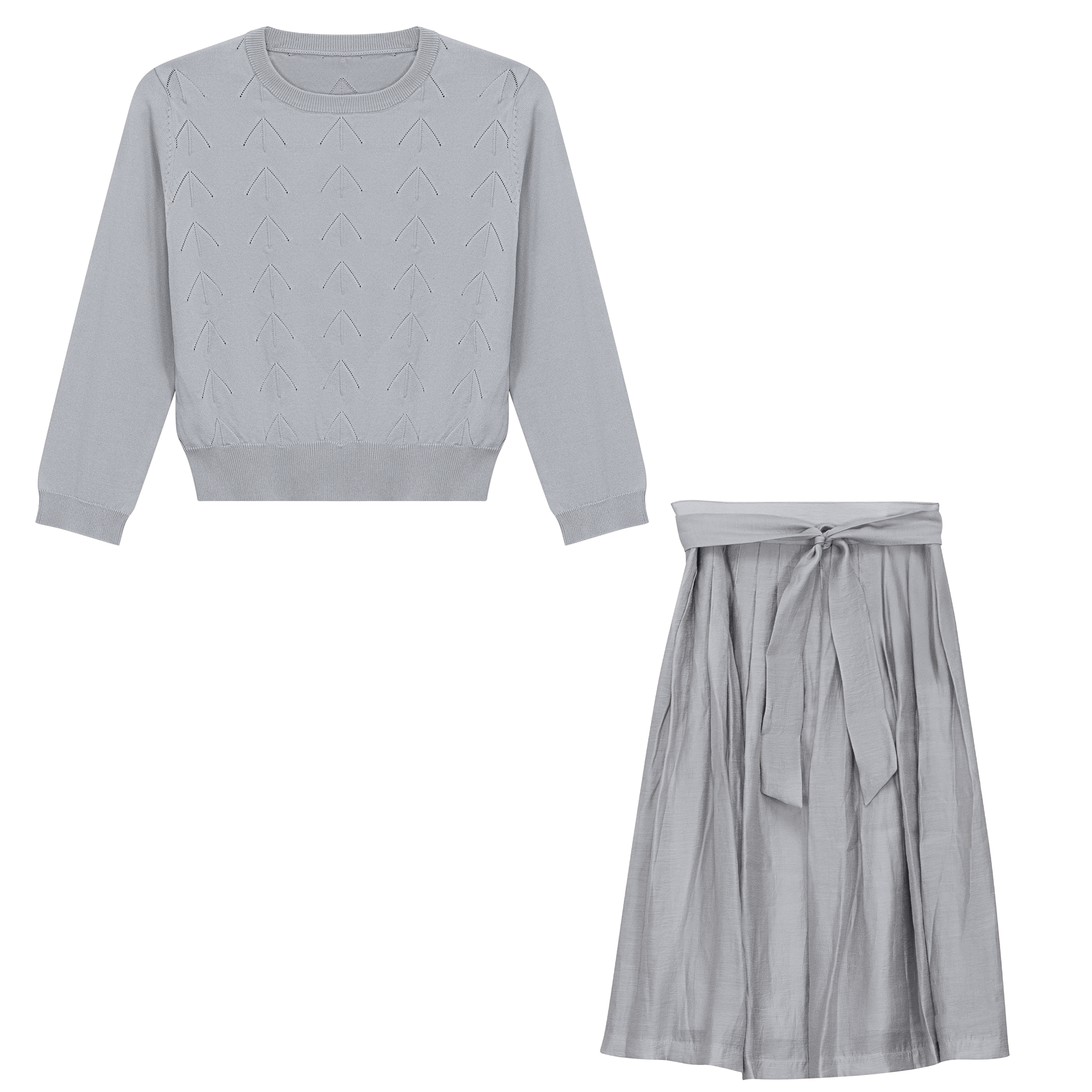 Pointelle Knit 2Pc Set in Powder Blue by Aspect