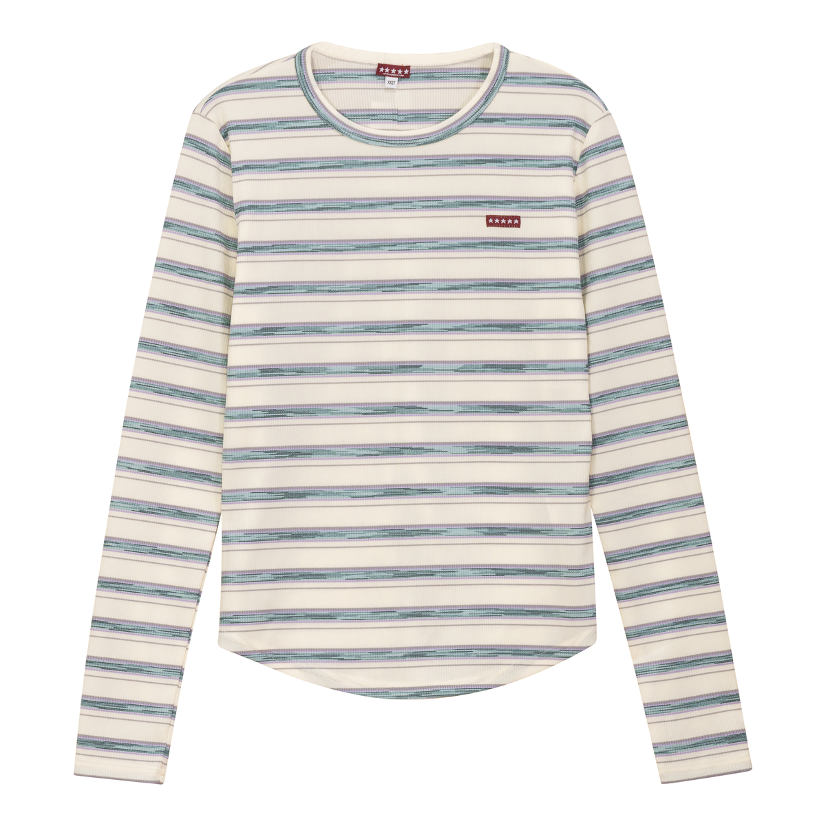 Distressed Stripe Top in Sage by 5 Stars