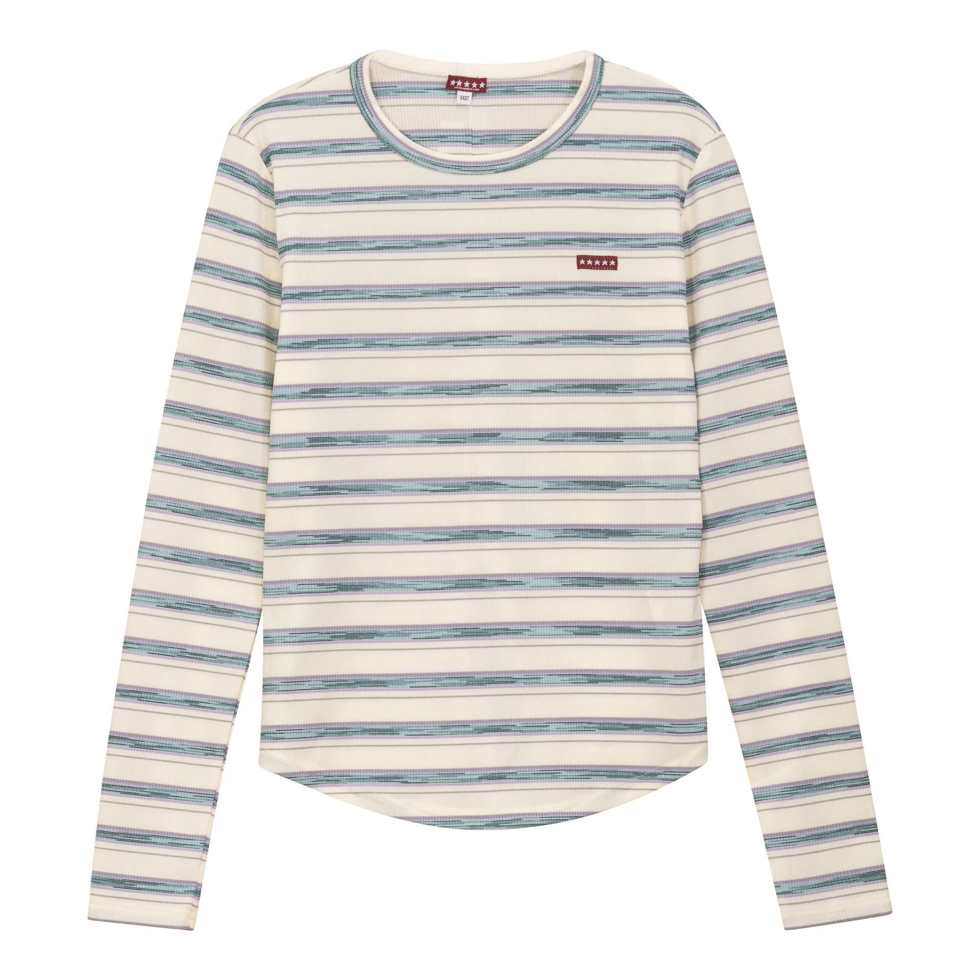 Distressed Stripe Top in Sage by 5 Stars