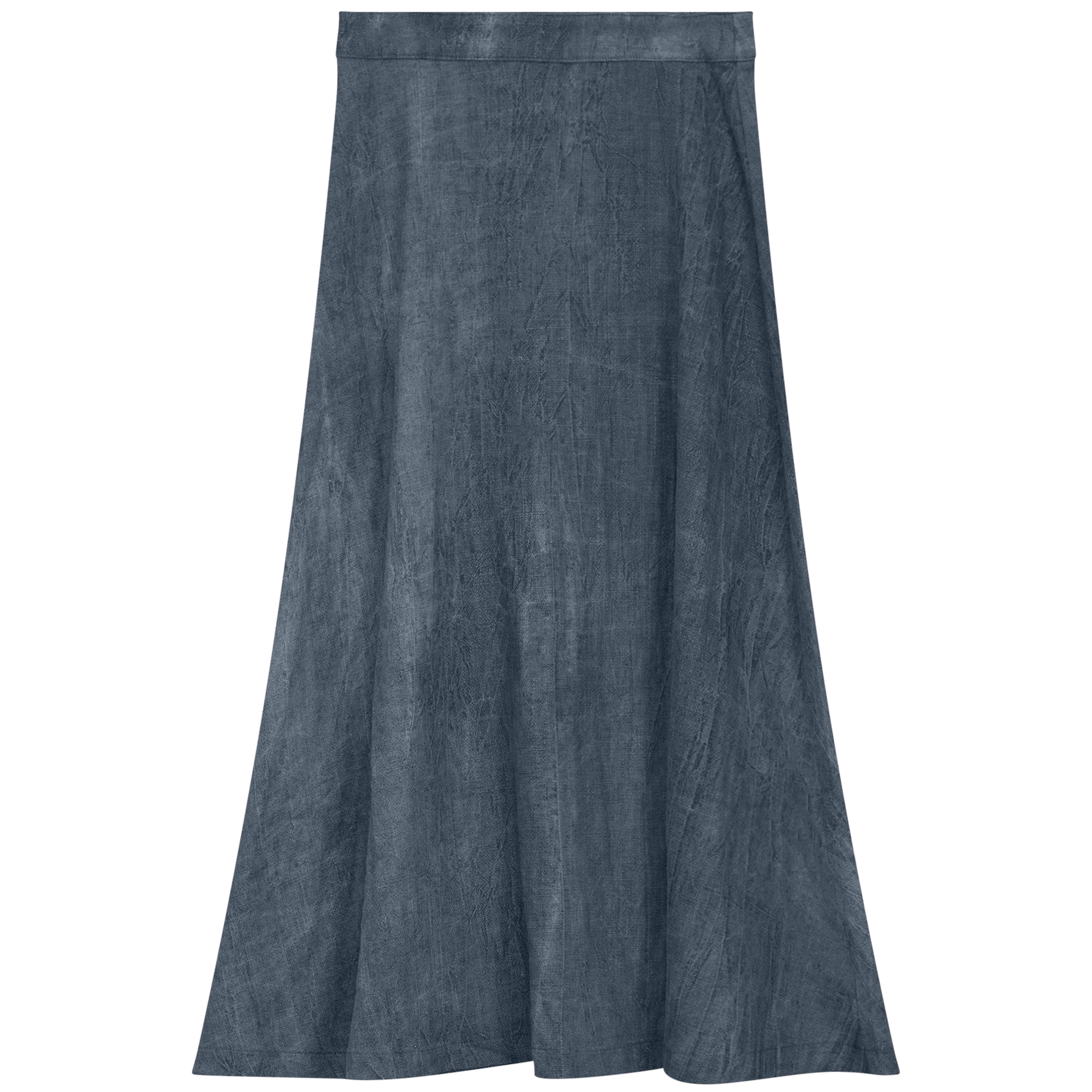 Linen Flare Skirt in Denim by Ginger