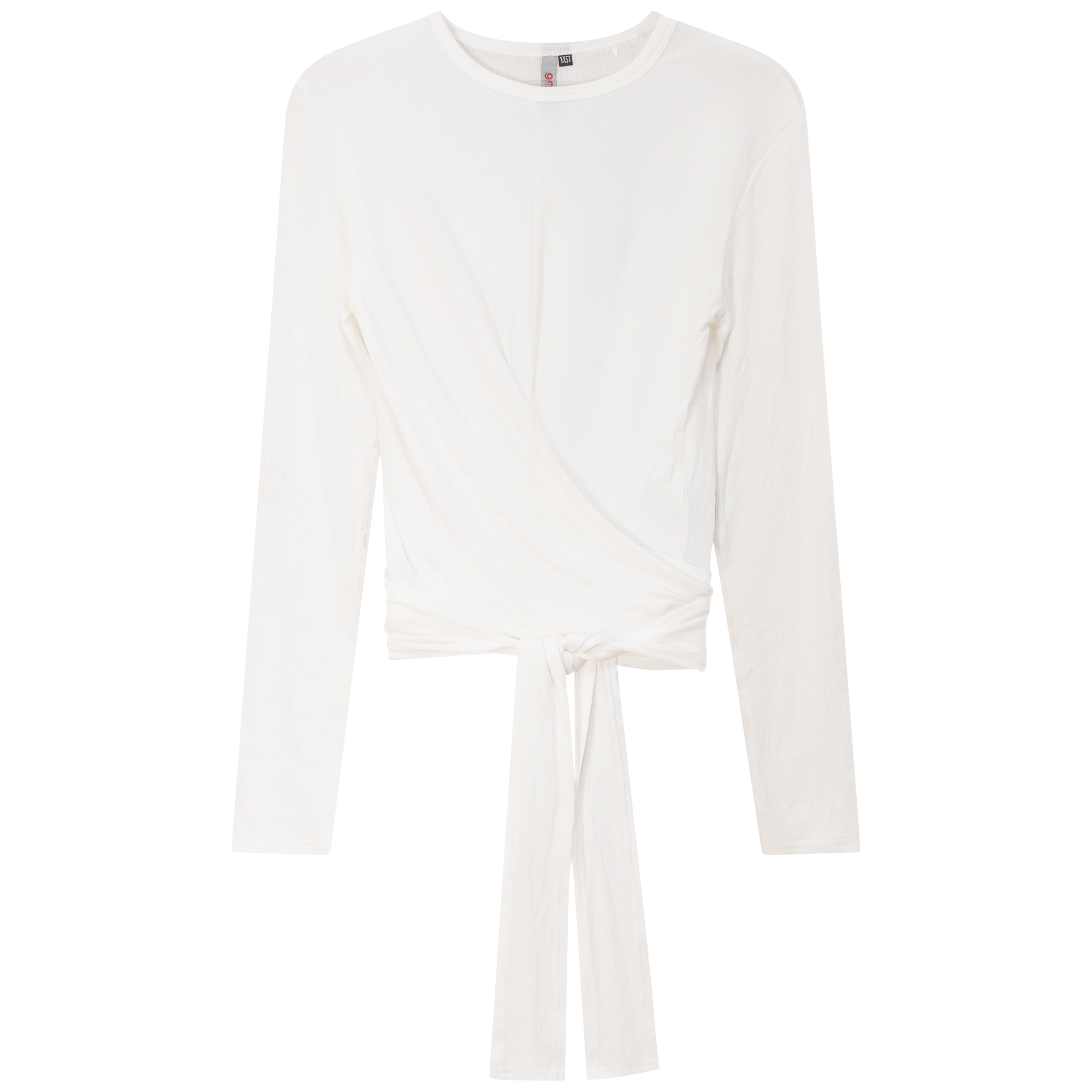 Ribbed Wrap Top in White by Ginger