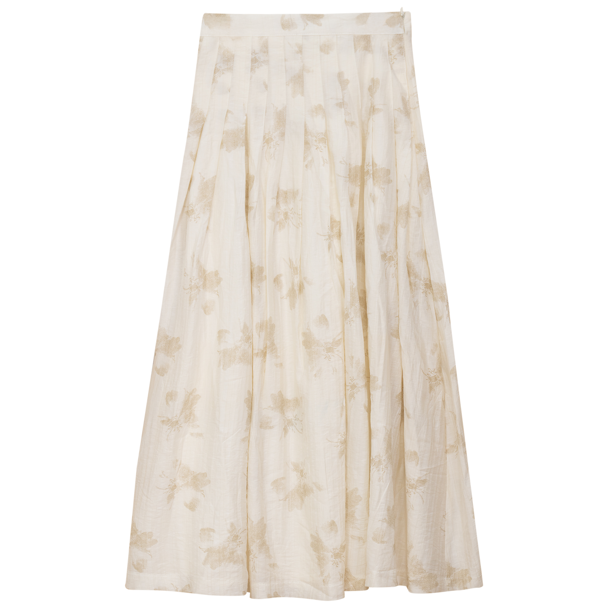 Midi Pleated Skirt in Off White by Aspect