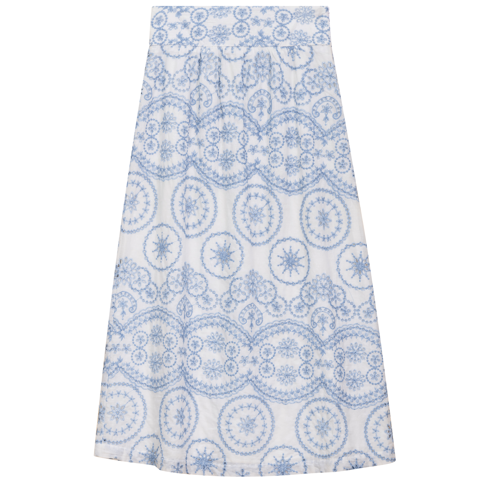 Woven Midi Skirt in Blue by NOX-NY