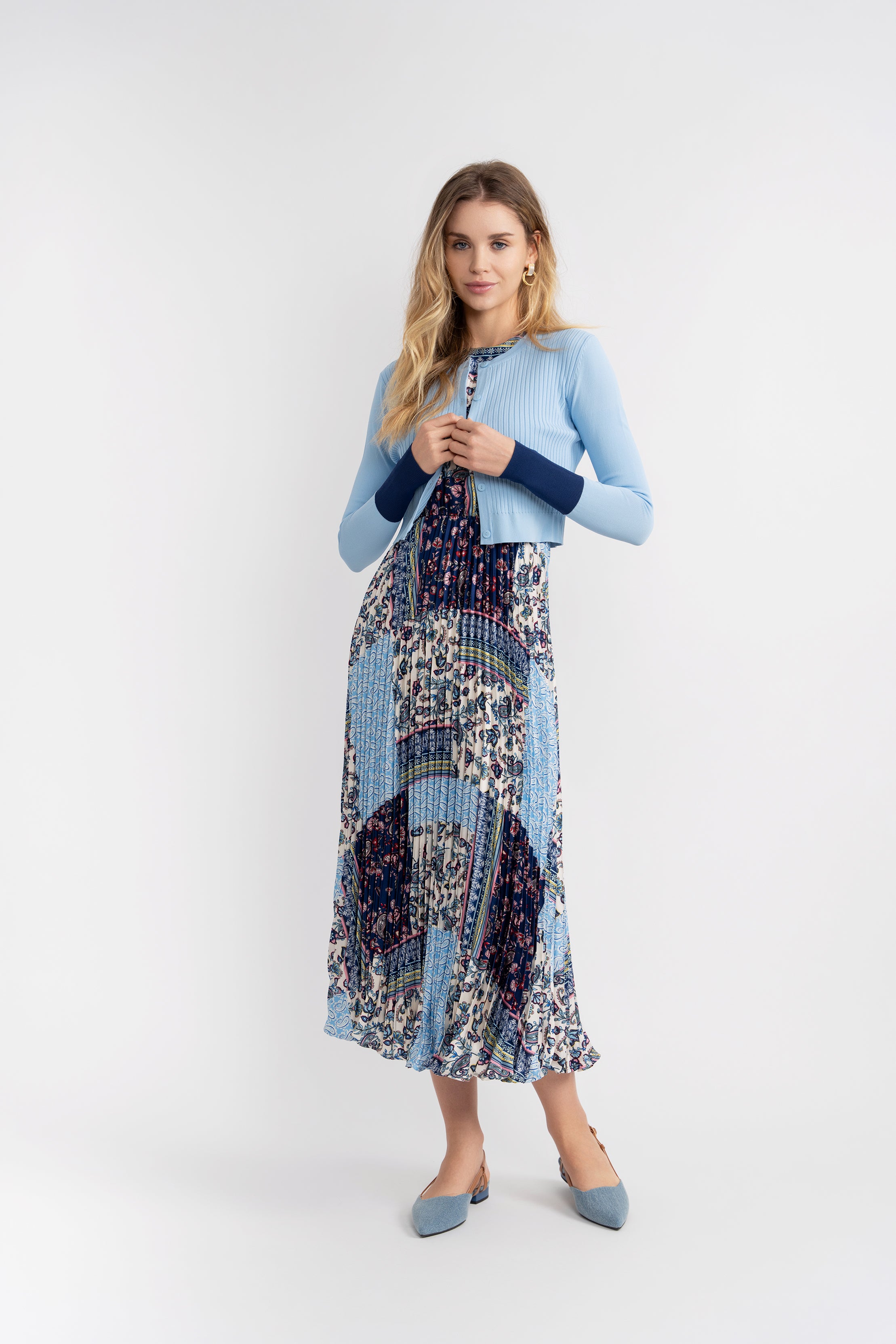 Pleated Jumper with Cardigan Set in by Aspect